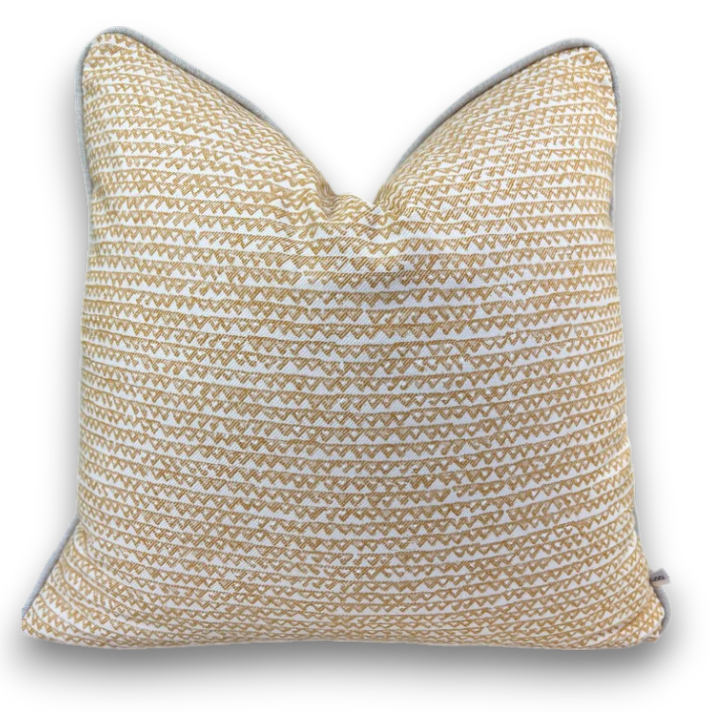 Fermoie Mendip Luxury Designer Decorative Yellow Neutral Cotton Cushion Pillow Throw Cover