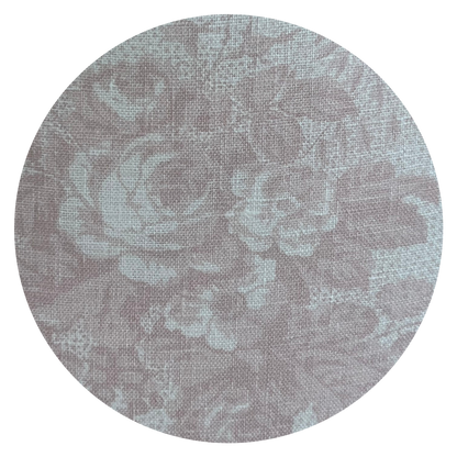 Cabbages and Roses Charlotte Rose on White Linen Cushion Cover