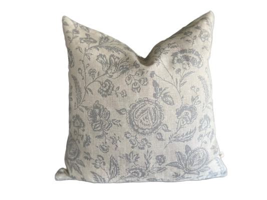 Cabbages and Roses Provence Toile Blue Designer Fabric Cushion Pillow Cover