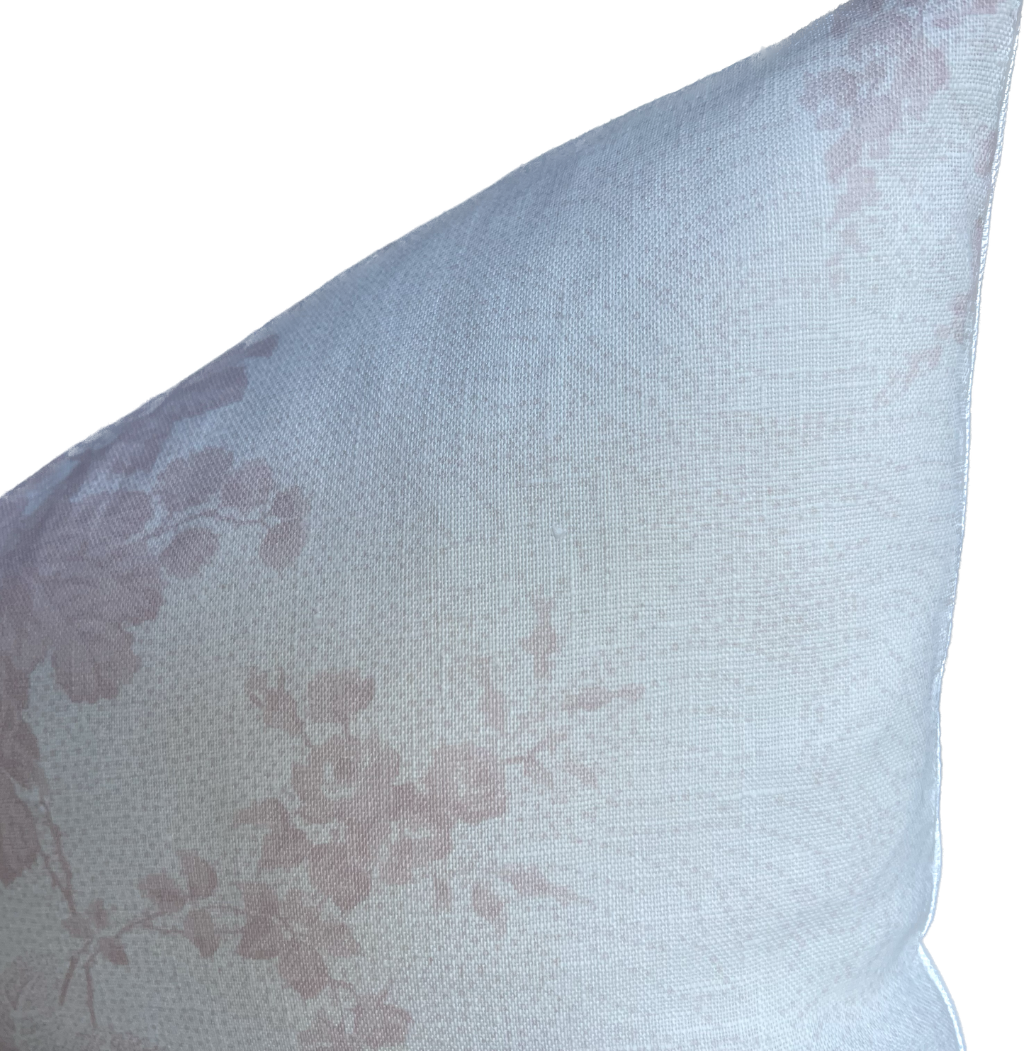 Cabbages and Roses Charlotte Rose on White Linen Cushion Cover