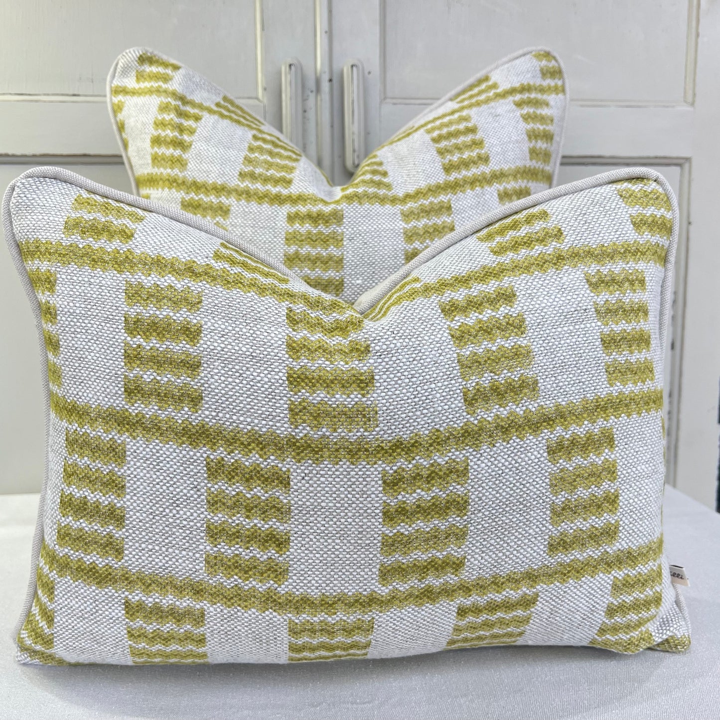 Cushions Made In Fermoie Cove Linen Luxury Designer Decorative Chartreuse Neutral Cushion Pillow Throw Cover