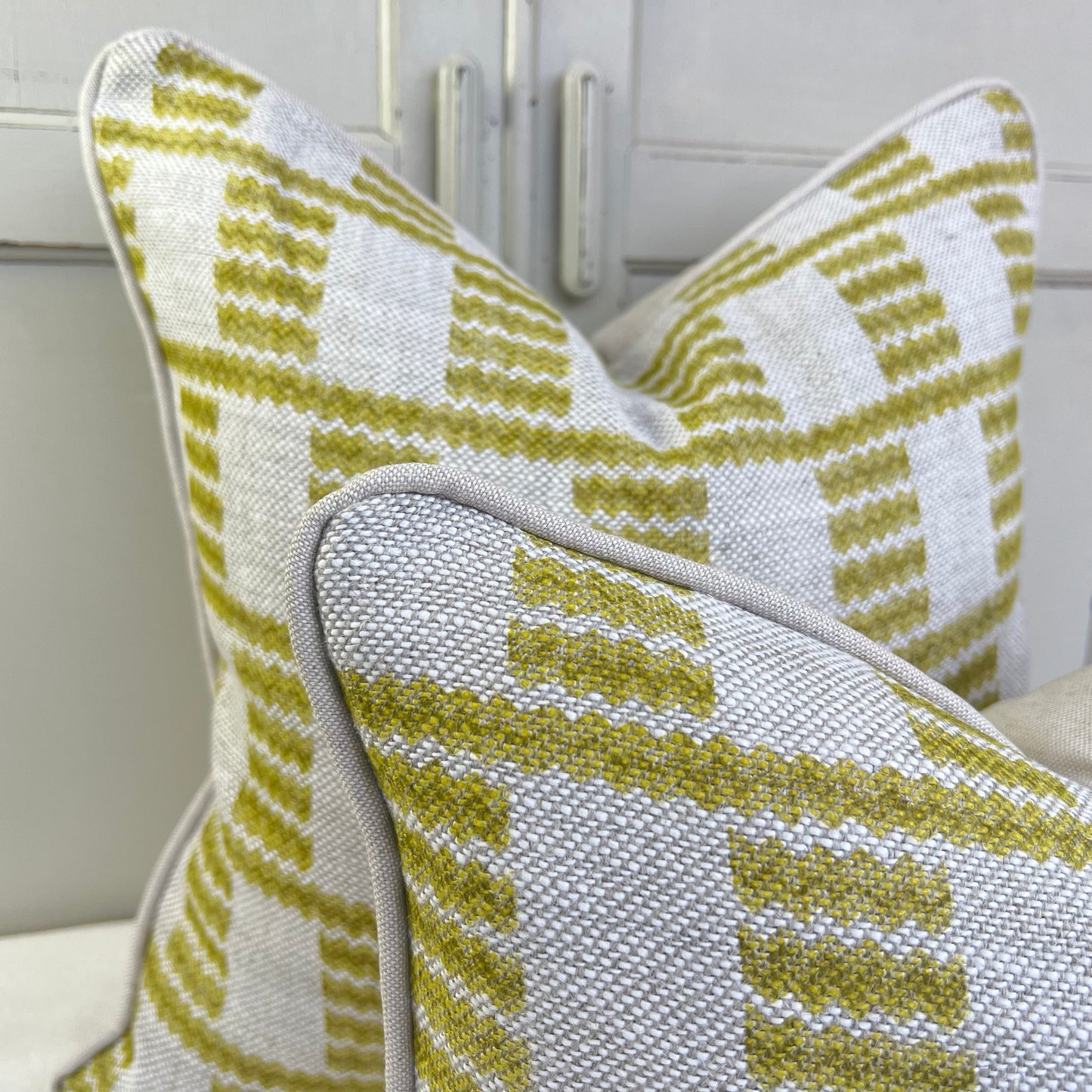 Cushions Made In Fermoie Cove Linen Luxury Designer Decorative Chartreuse Neutral Cushion Pillow Throw Cover