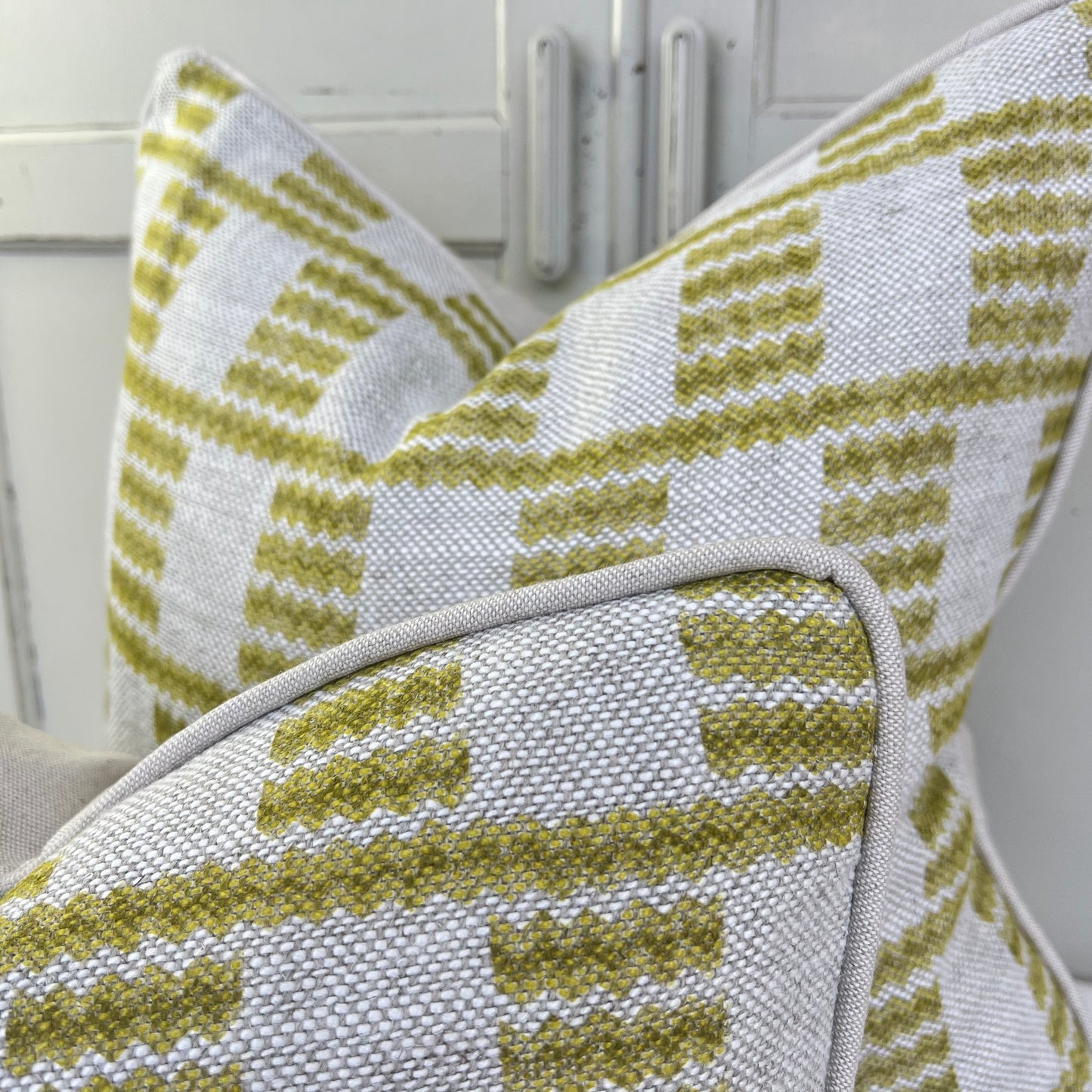 Cushions Made In Fermoie Cove Linen Luxury Designer Decorative Chartreuse Neutral Cushion Pillow Throw Cover