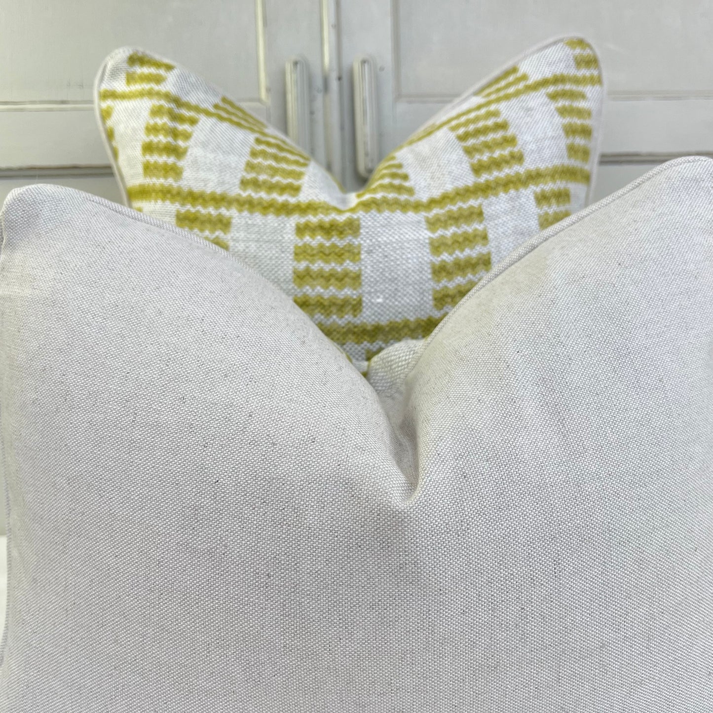 Cushions Made In Fermoie Cove Linen Luxury Designer Decorative Chartreuse Neutral Cushion Pillow Throw Cover