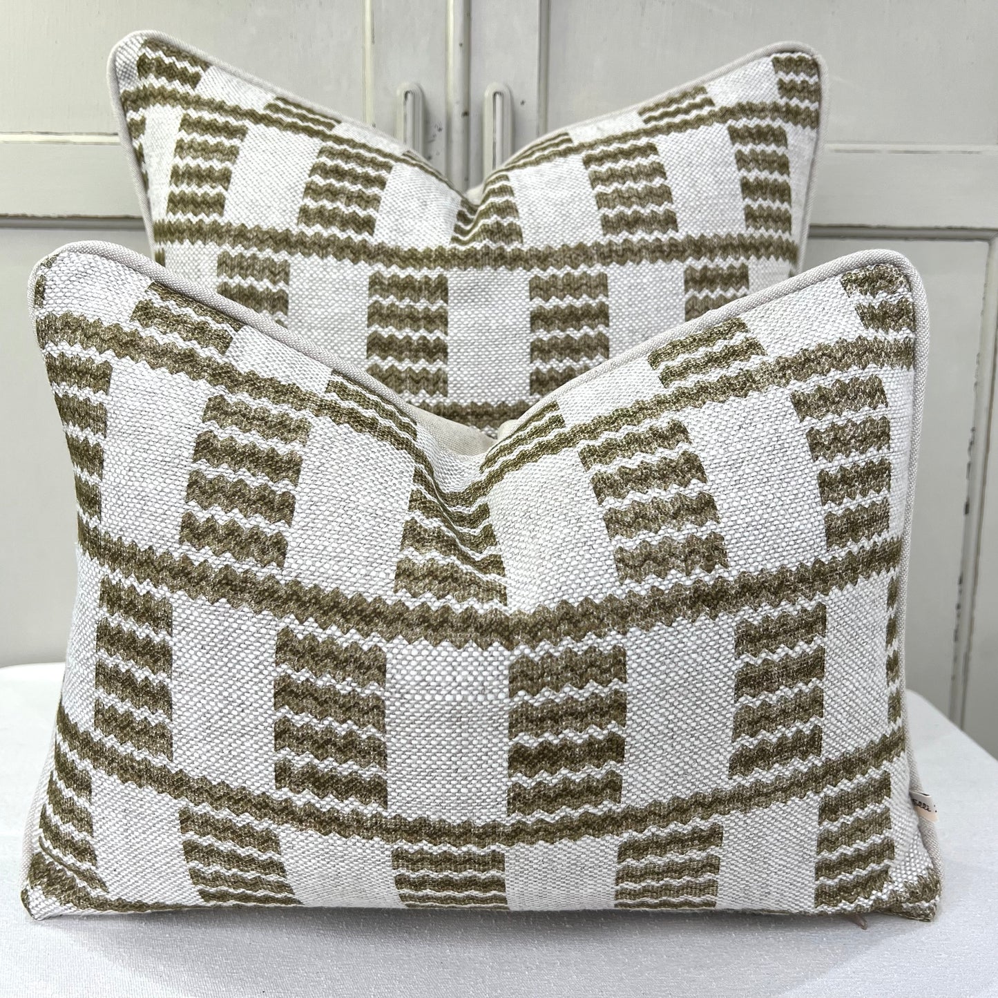 Cushions Made In Fermoie Cove Linen Luxury Designer Decorative Green Neutral Cushion Pillow Throw Cover