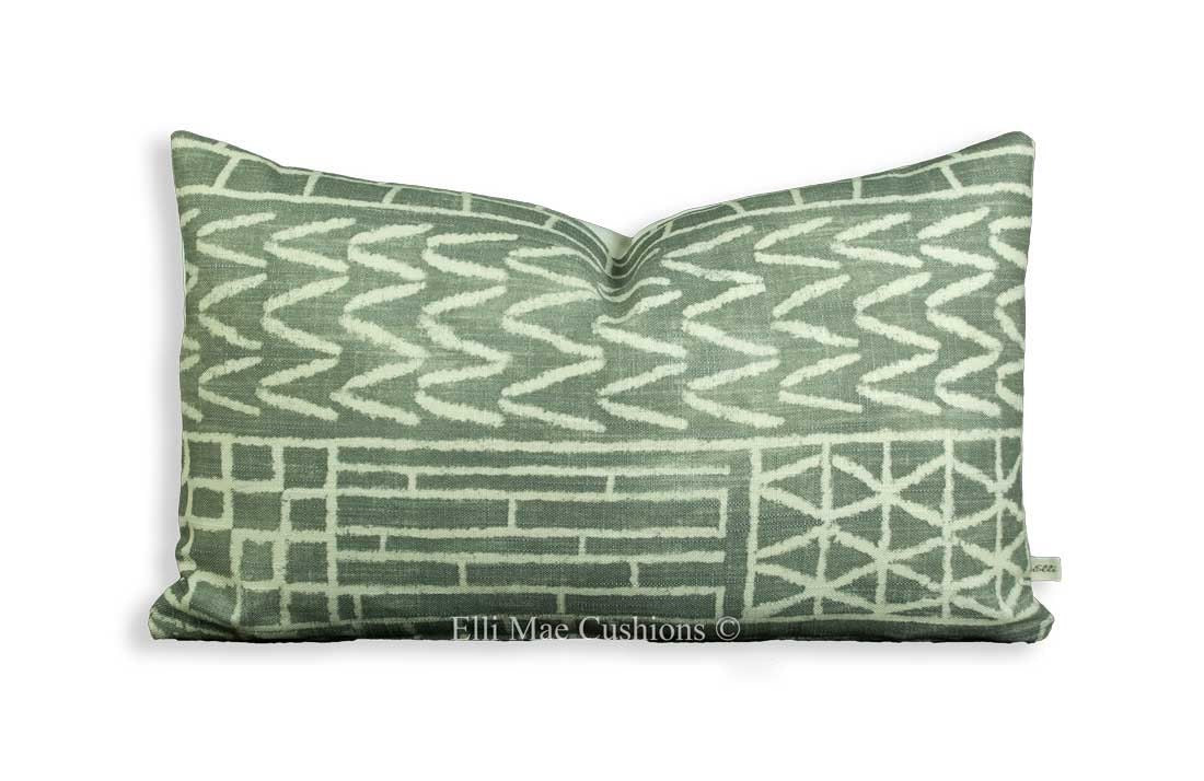 William Yeoward Khalana Slate Grey Geometric Fabric Cushion Pillow Cover
