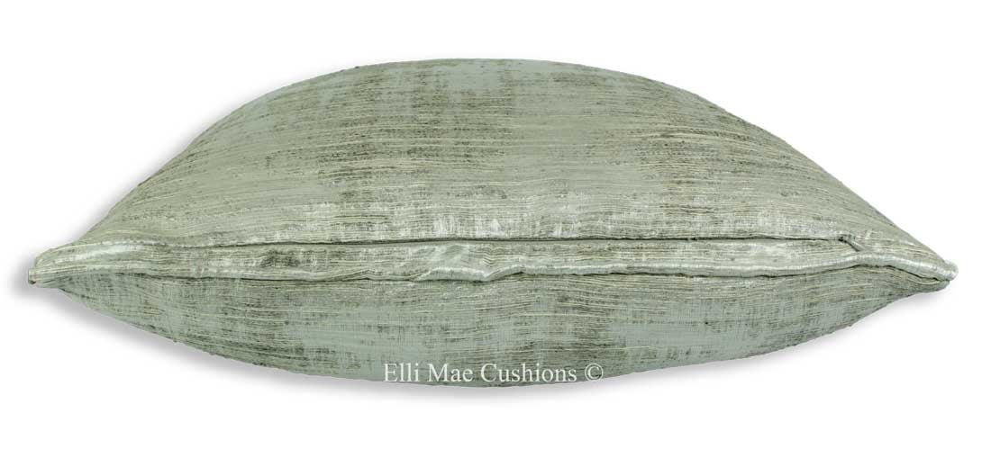 Zinc Luxury Designer Silver Silk Linen Weave Cushion Pillow Cover