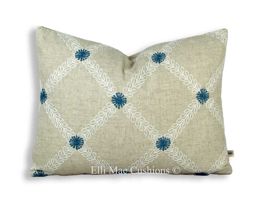 Clarke and Clarke Cressida Luxury Designer Fabric Blue Cushion Pillow Cover