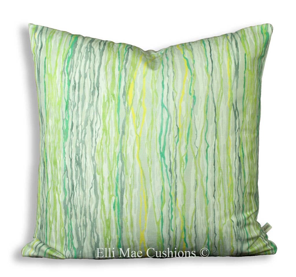 Romo Leander Designer Stripe Contemporary Green Grey Fabric Cushion Pillow Throw Cover