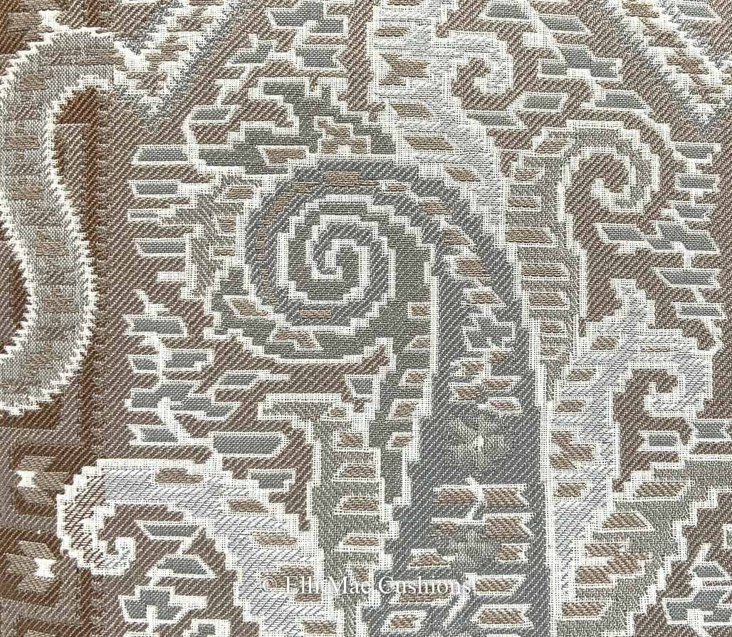 Luxury Designer Aztec Fabric Beige Grey Cream Cushion Pillow Cover