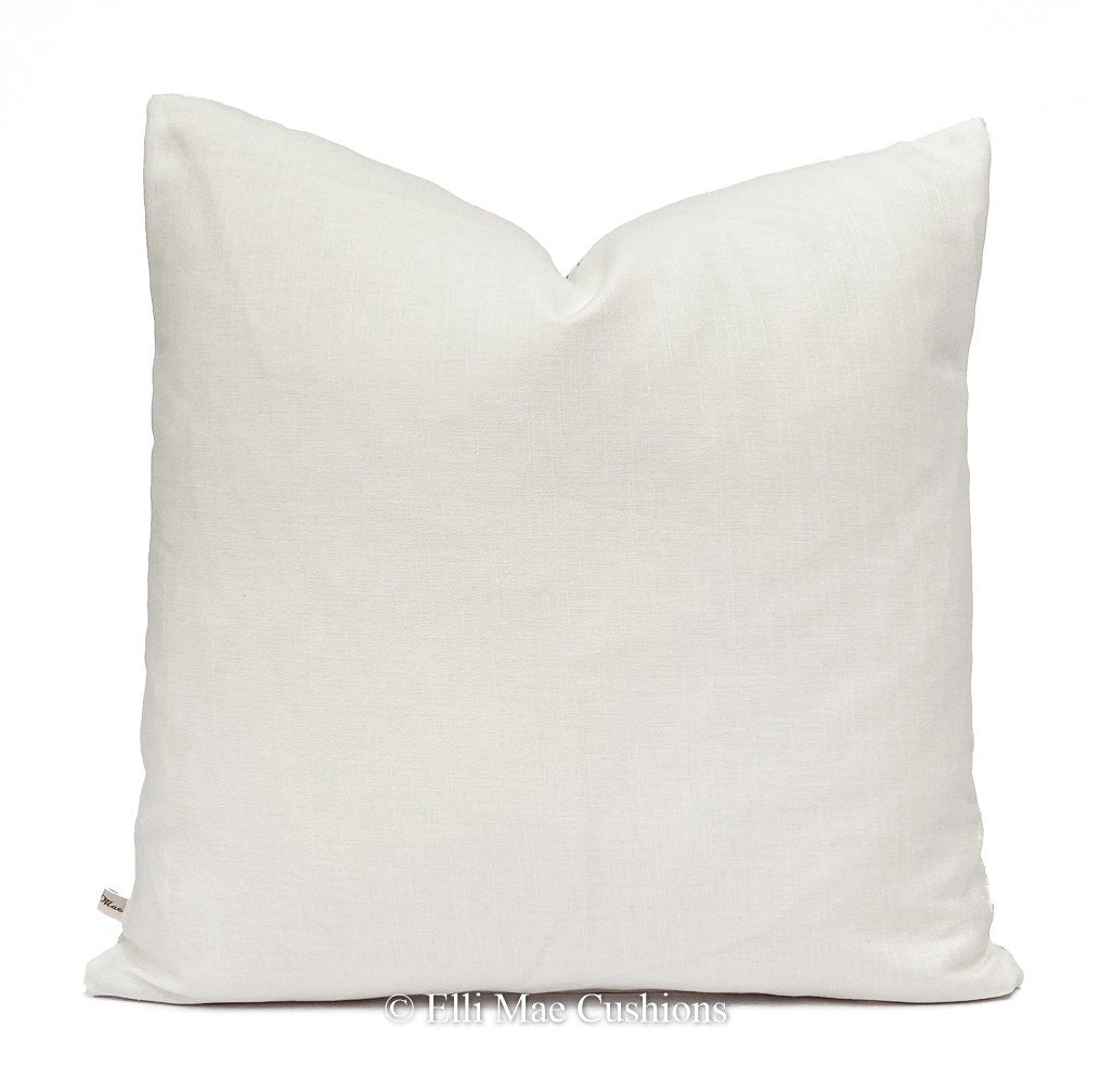 Cabbages and Roses 3" Slate White Linen Stripe Shabby Chic Cushion Pillow Cover