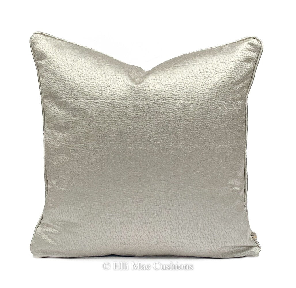 Sahco Dumas Luxury Designer Plain Cream Grey Textured Satin Cushion Pillow Cover