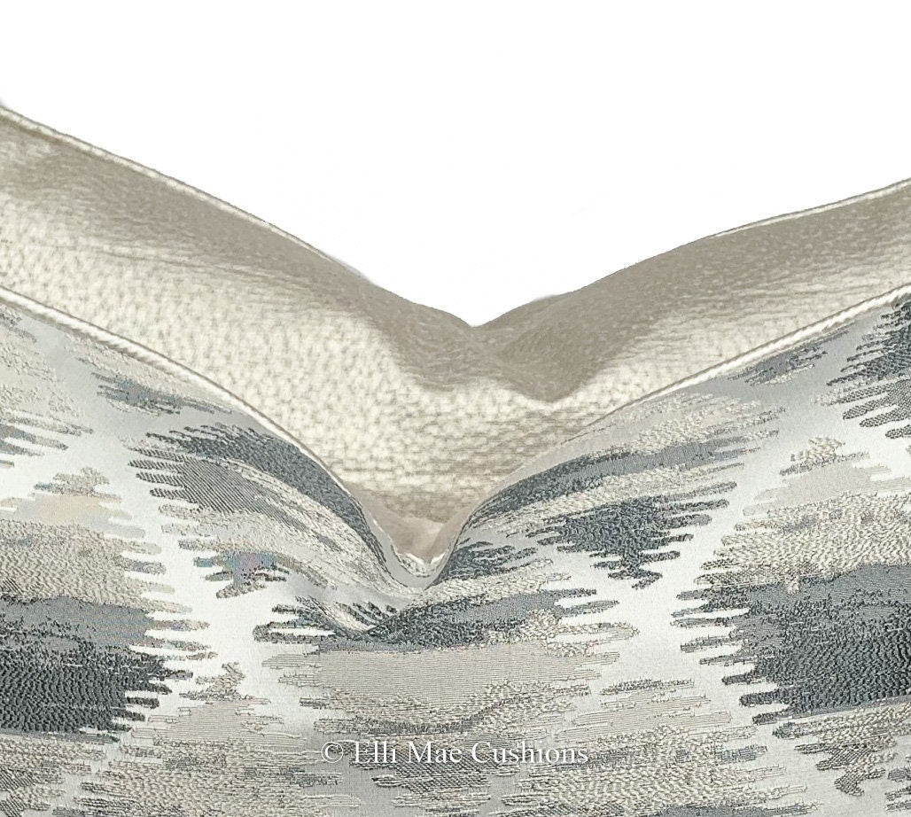 Sahco Dumas Luxury Designer Plain Cream Grey Textured Satin Cushion Pillow Cover