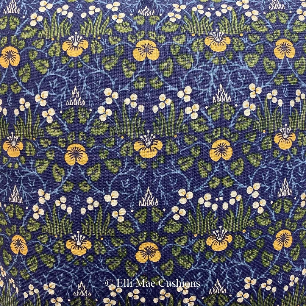 William Morris Luxury Designer Vintage Eye Bright Blue Floral Designer Cushion Cover