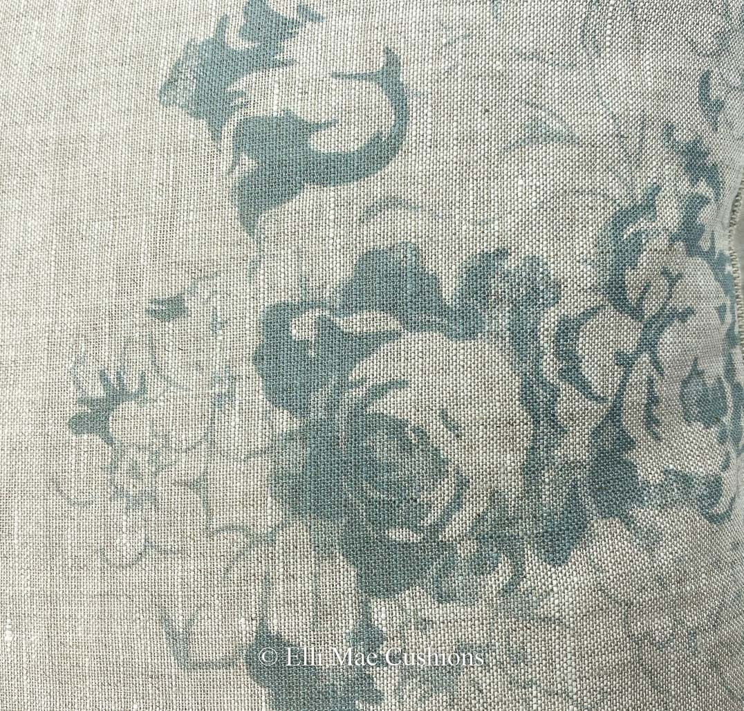 Cabbages and Roses Natural Hatley Shabby Chic Teal Sofa Cushion Pillow Cover