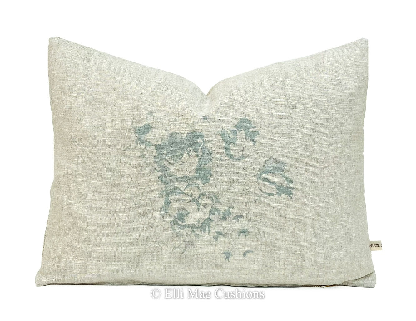 Cabbages and Roses Natural Hatley Shabby Chic Teal Sofa Cushion Pillow Cover