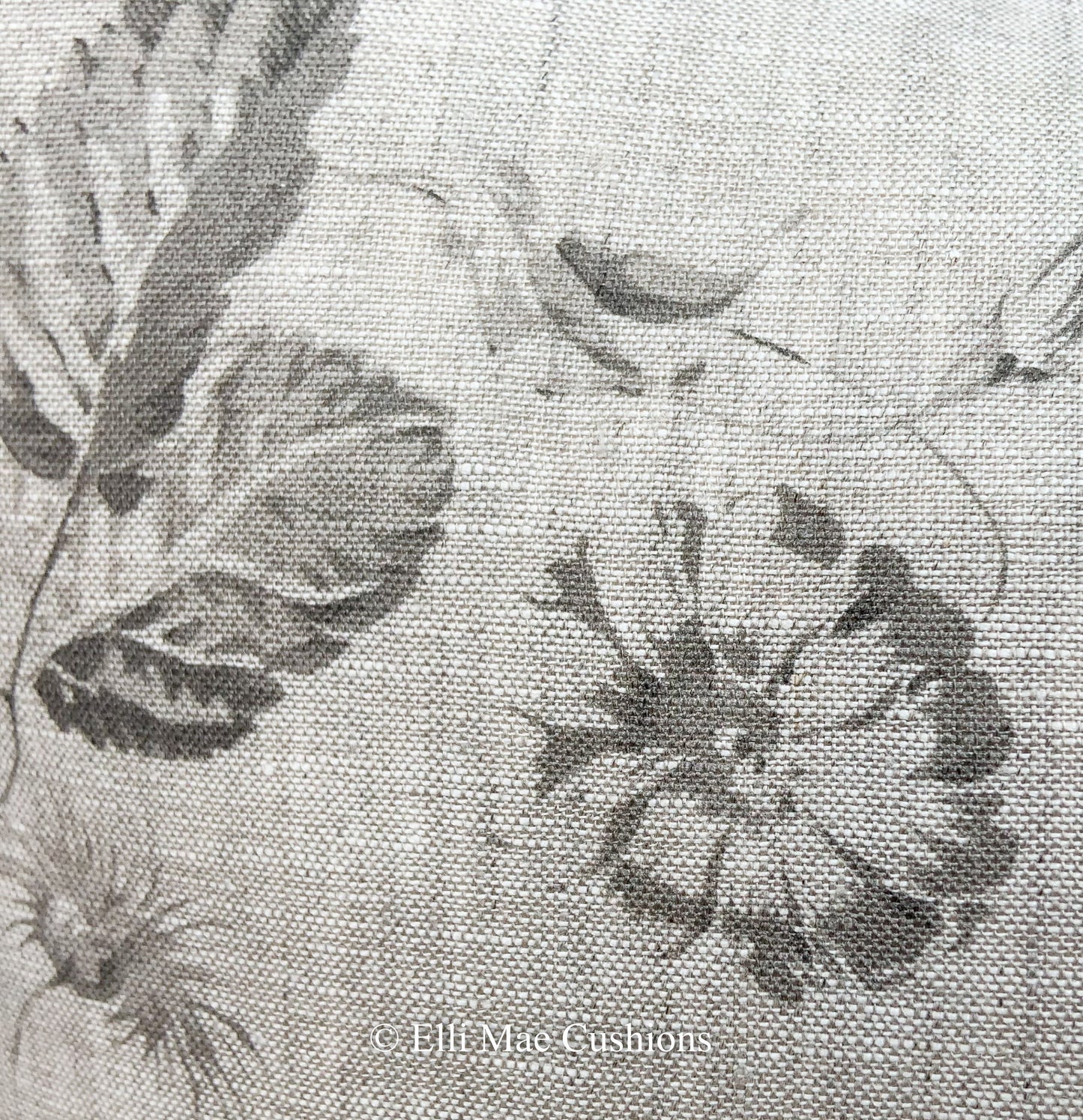 Cabbages and Roses Constance Luxury Designer Linen Charcoal Shabby Chic Cushion Cover