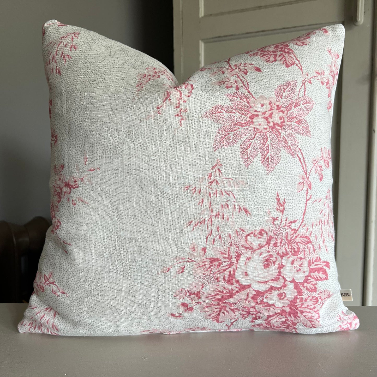 Luxury Designer Cabbages and Roses Charlotte Red Pink Cushion Pillow Cover
