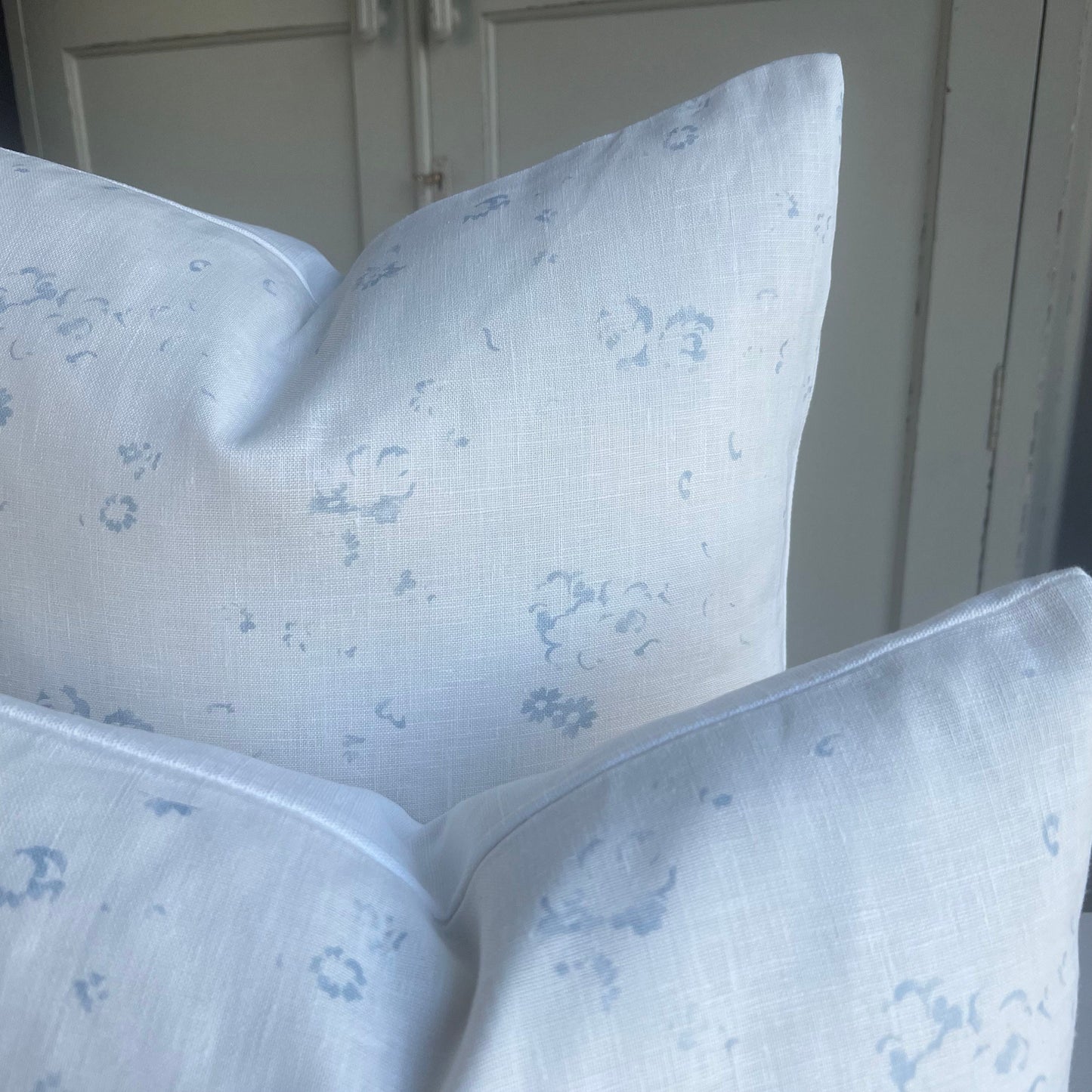 Cabbages and Roses Ditzy Blue White Floral Shabby Chic Designer Cushion Pillow Cover
