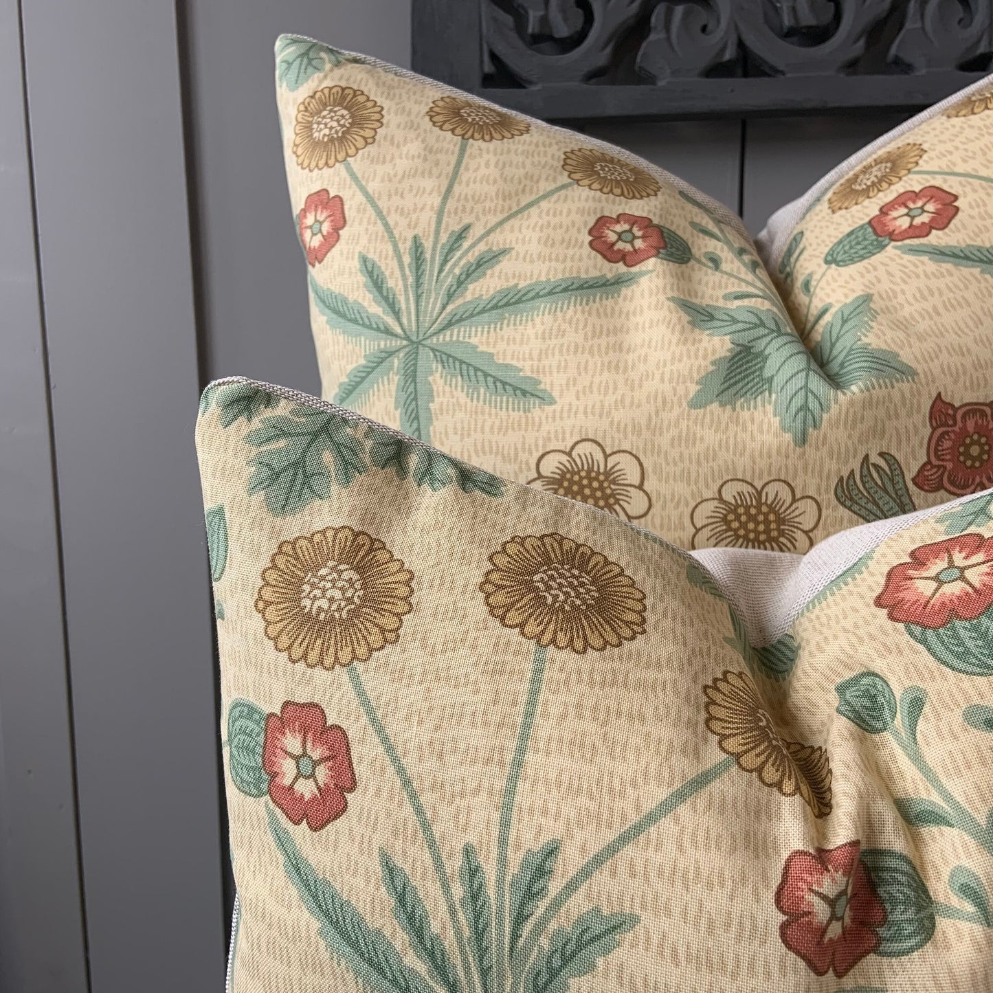 William Morris Daisy Luxury Vintage Designer Terracotta Gold Cushion Pillow Throw Cover