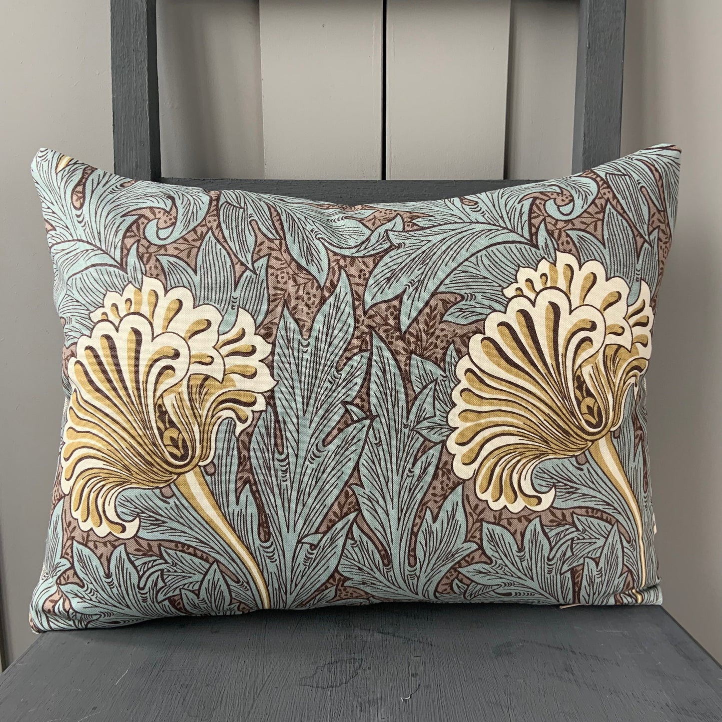 William Morris Fabric Tulip Bullrush Slate Vintage Designer Cushion Cover