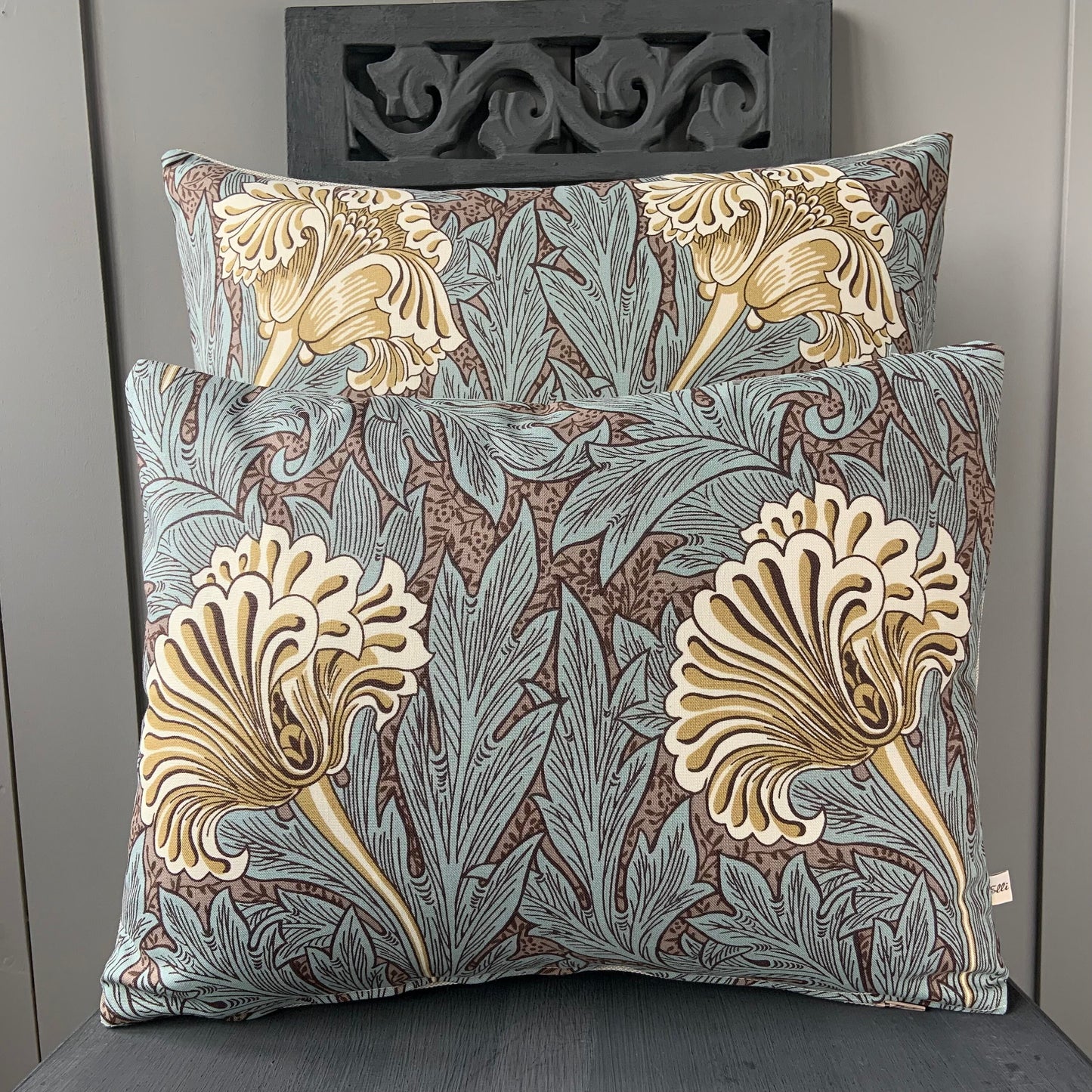 William Morris Fabric Tulip Bullrush Slate Vintage Designer Cushion Cover