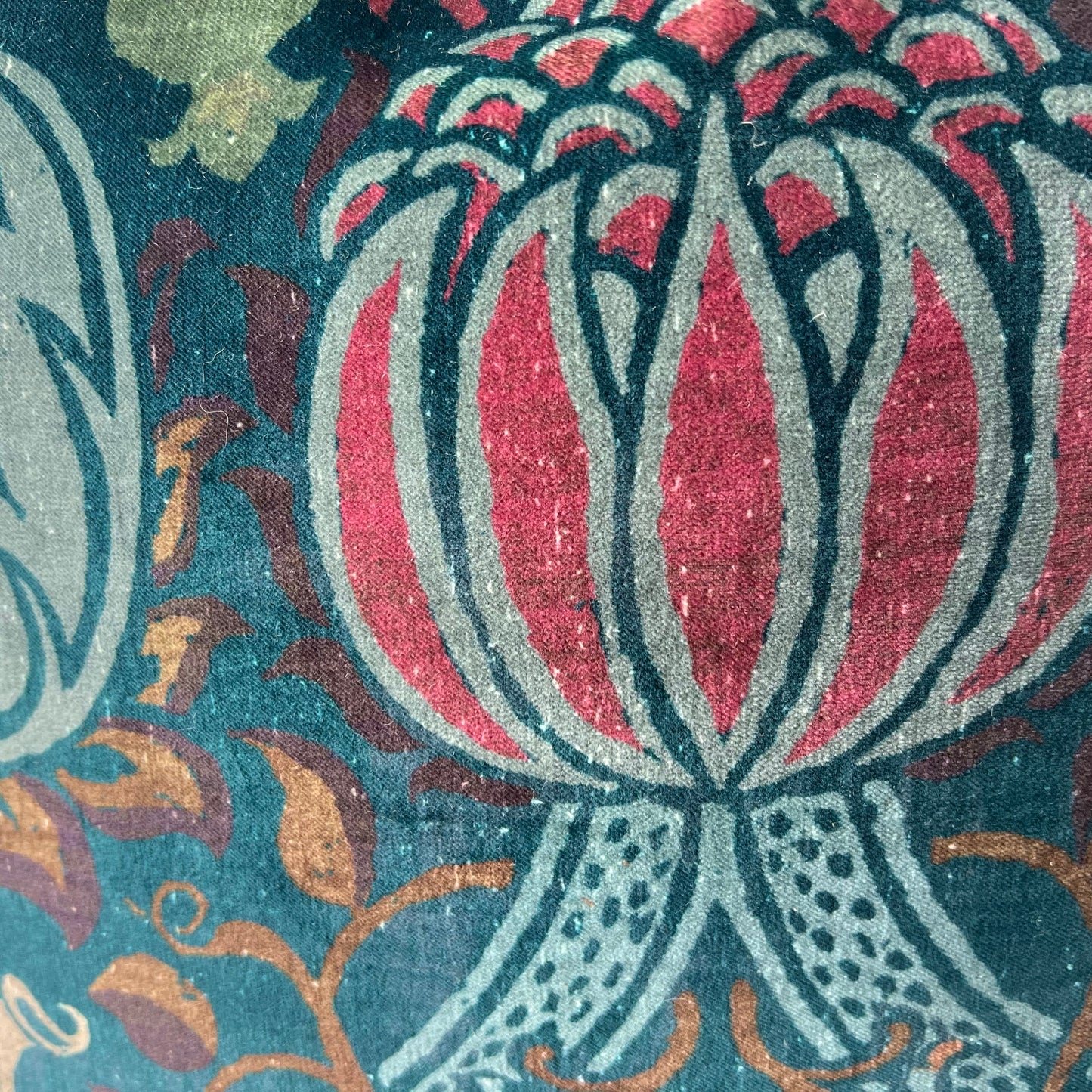 William Morris Luxury Designer Granada Indigo Blue Velvet Vintage Cushion Pillow Throw Cover