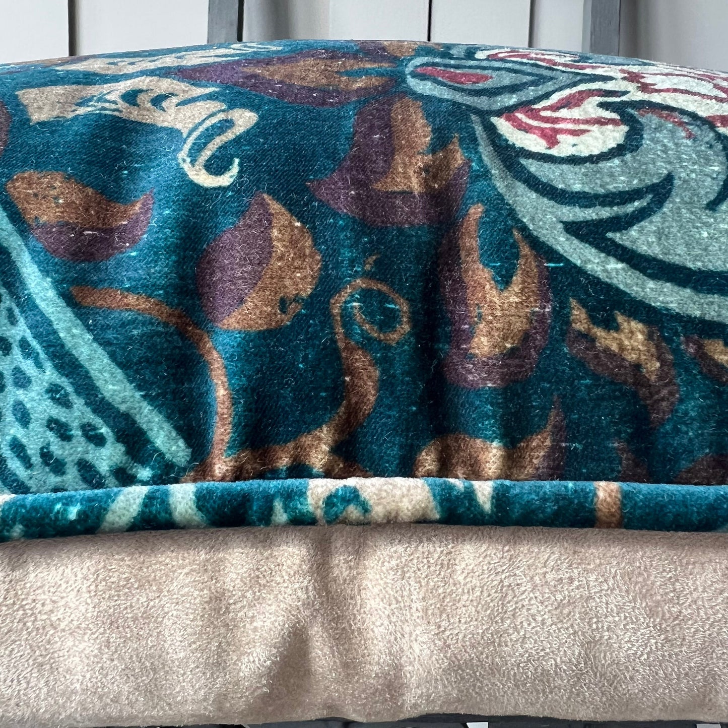 William Morris Luxury Designer Granada Indigo Blue Velvet Vintage Cushion Pillow Throw Cover
