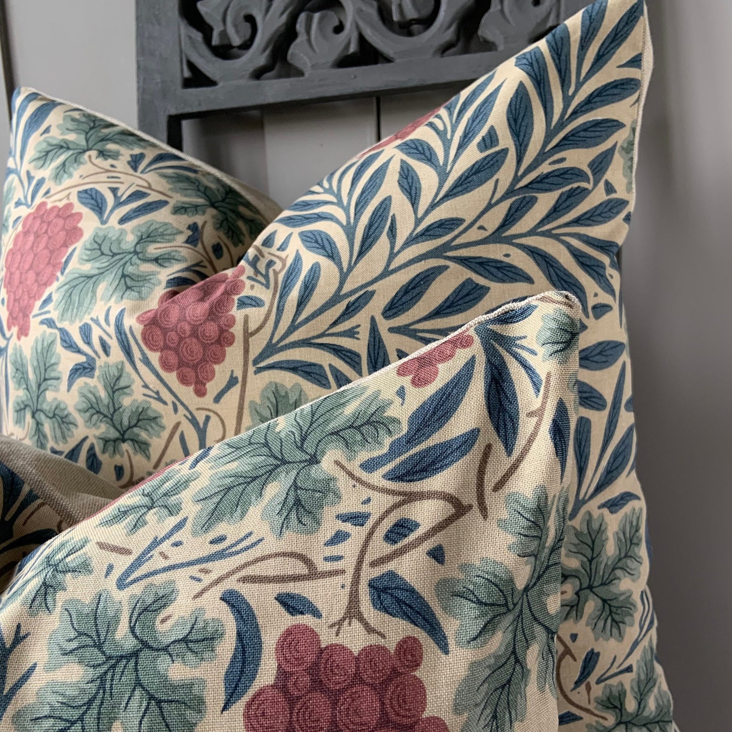 William Morris Luxury Designer Vine Blue Green Cushion Pillow Cover