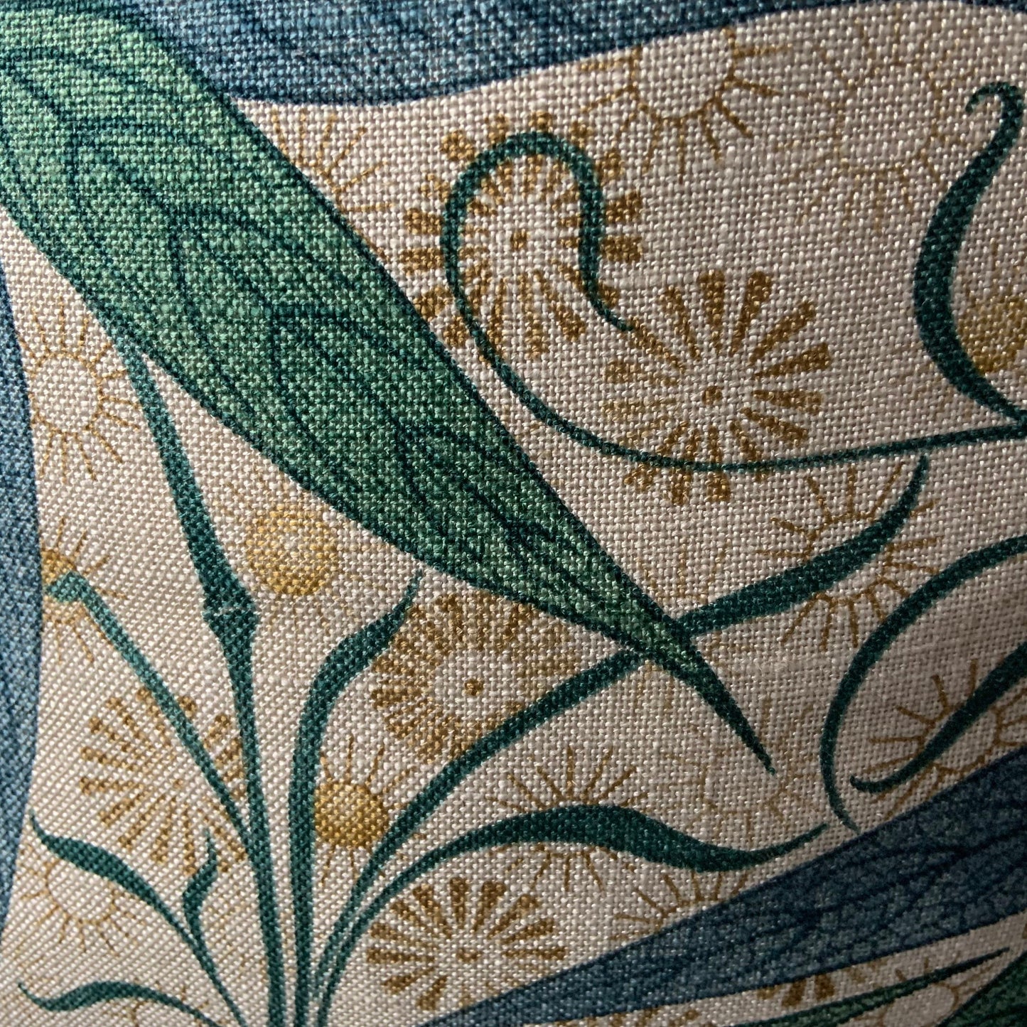 William Morris Luxury Designer Bamboo Vintage Blue Green Cushion Pillow Cover