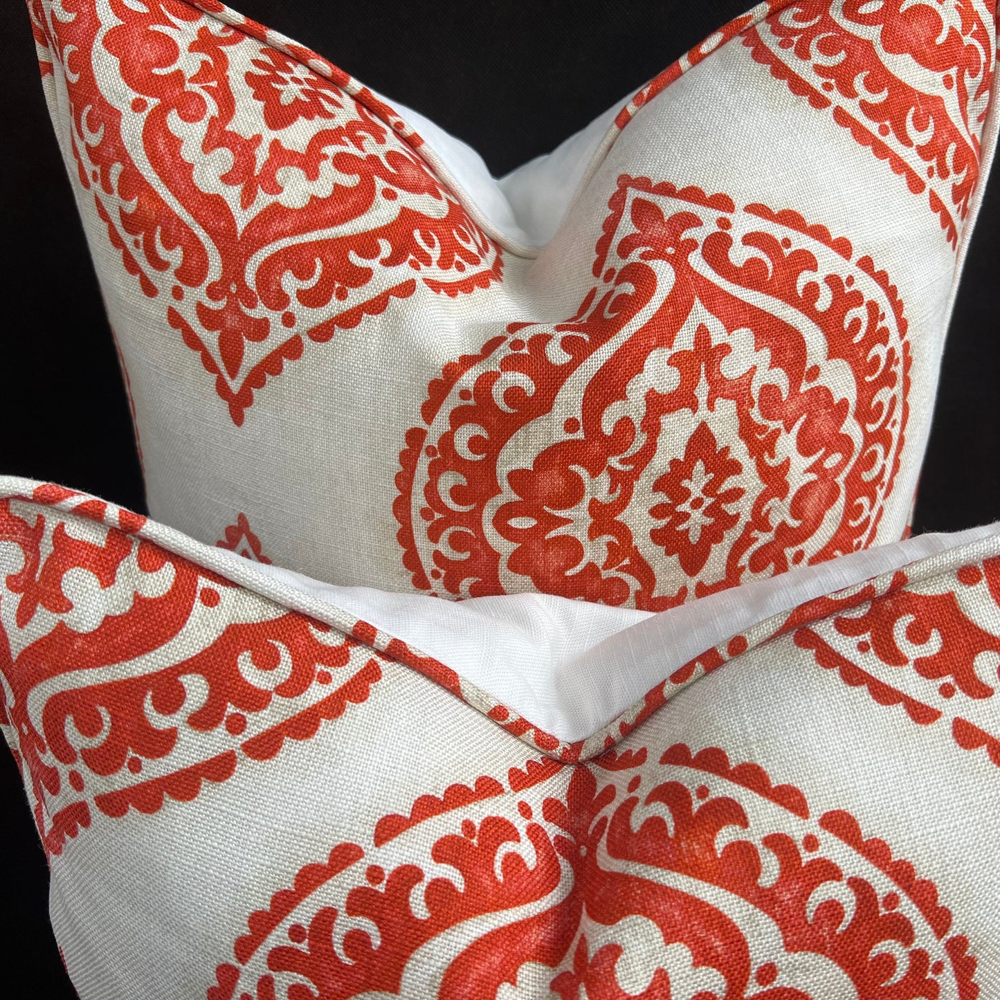 Jane Churchill Blakewater Designer Linen Orange Fabric Sofa Cushion Pillow Cover Throw