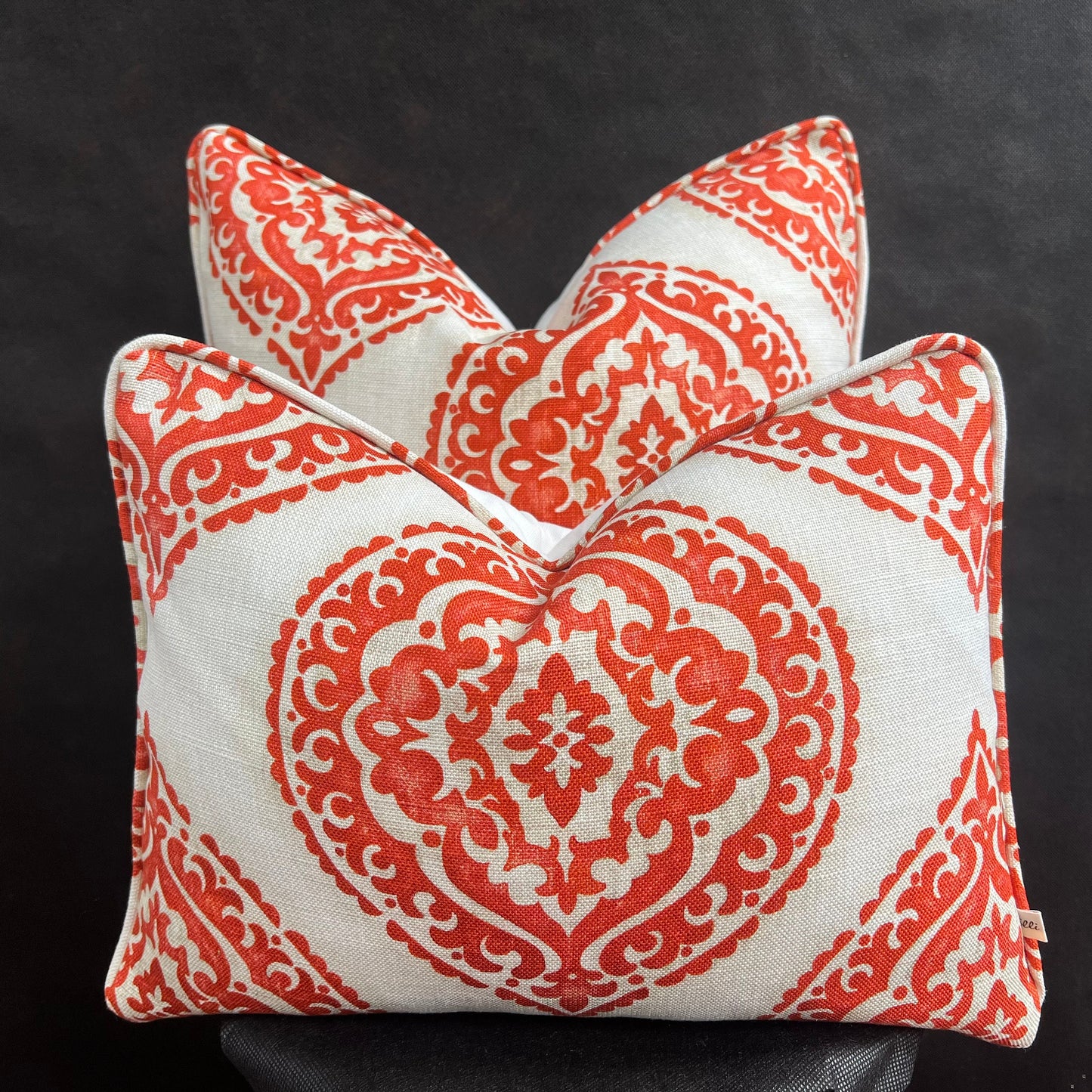 Jane Churchill Blakewater Designer Linen Orange Fabric Sofa Cushion Pillow Cover Throw