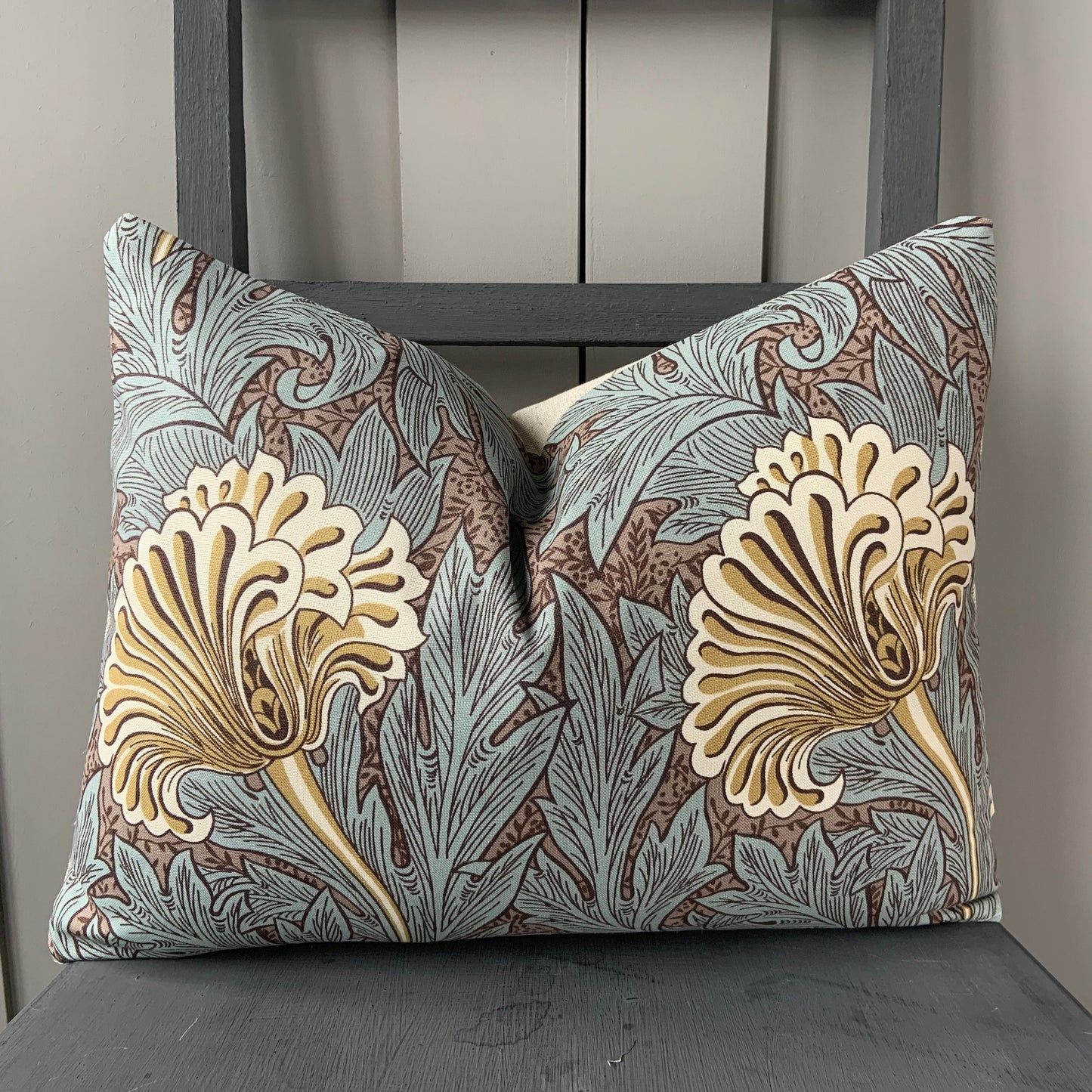 William Morris Fabric Tulip Bullrush Slate Vintage Designer Cushion Cover