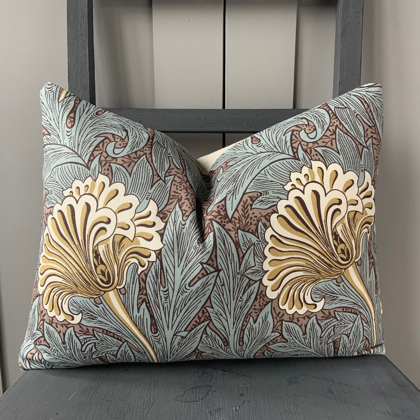 William Morris Fabric Tulip Bullrush Slate Vintage Designer Cushion Cover