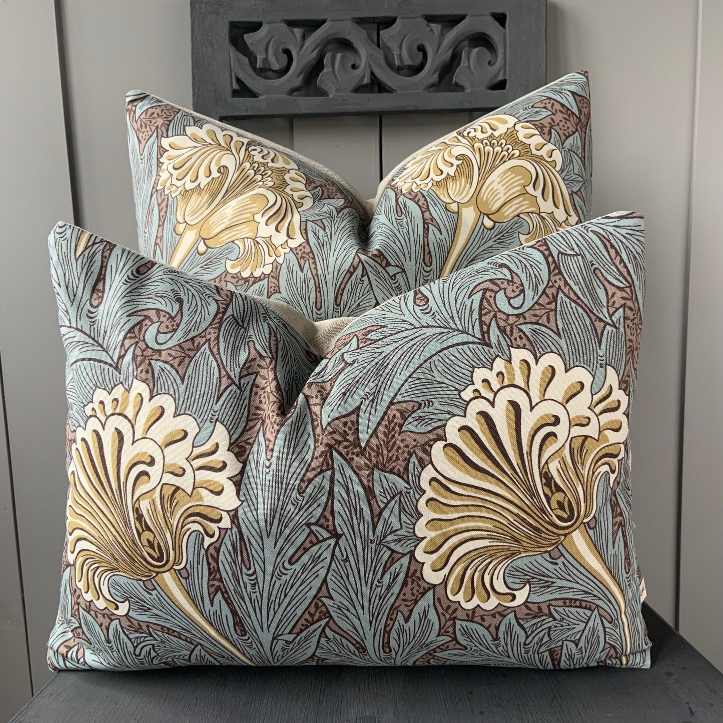 William Morris Fabric Tulip Bullrush Slate Vintage Designer Cushion Cover