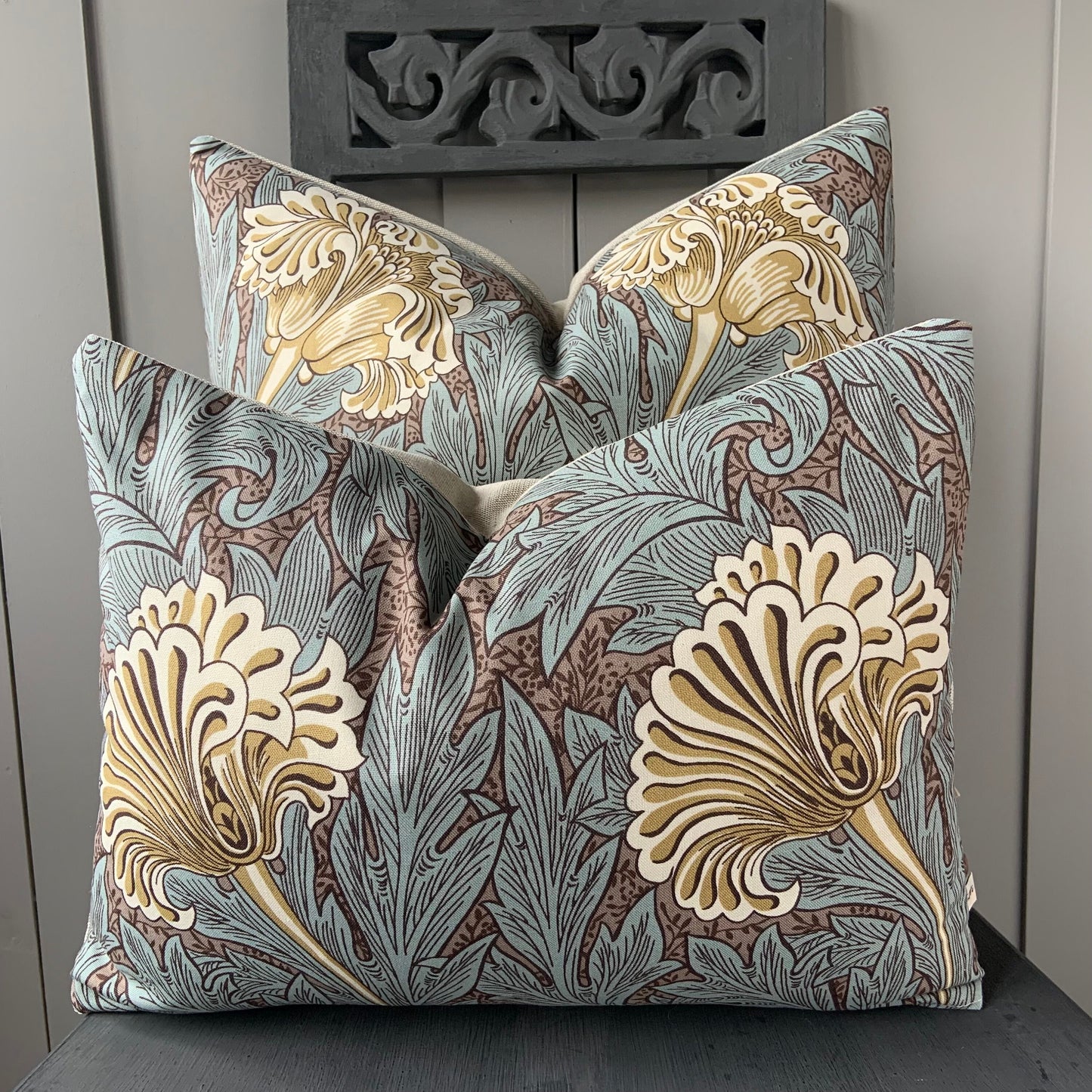 William Morris Fabric Tulip Bullrush Slate Vintage Designer Cushion Cover