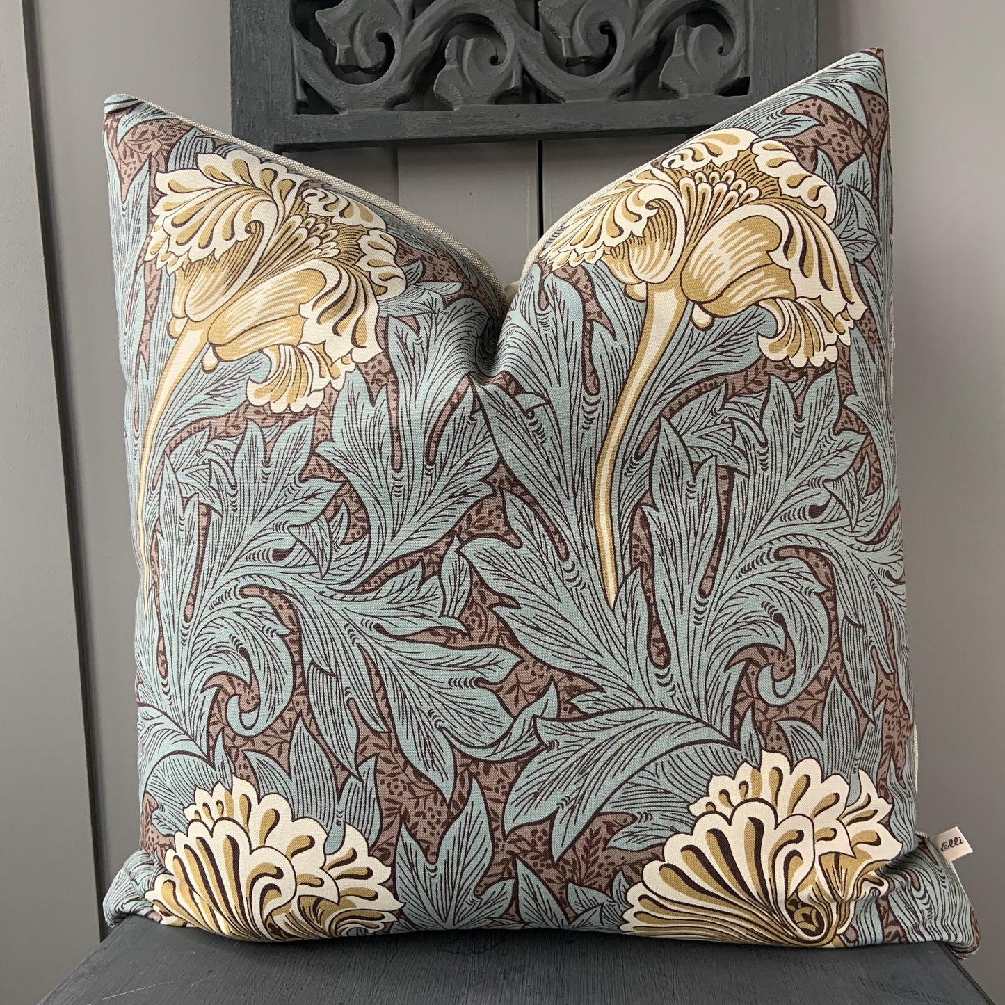 William Morris Fabric Tulip Bullrush Slate Vintage Designer Cushion Cover