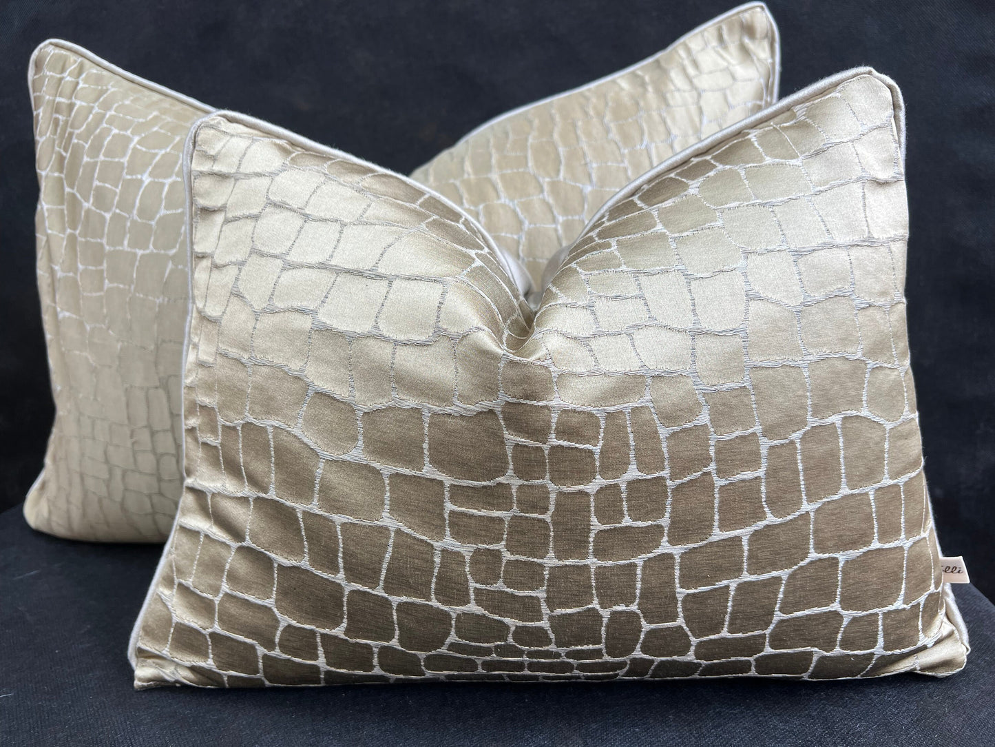 Sahco Gold Animal Skin Luxury Designer Decorative Cushion Pillow Throw Cover