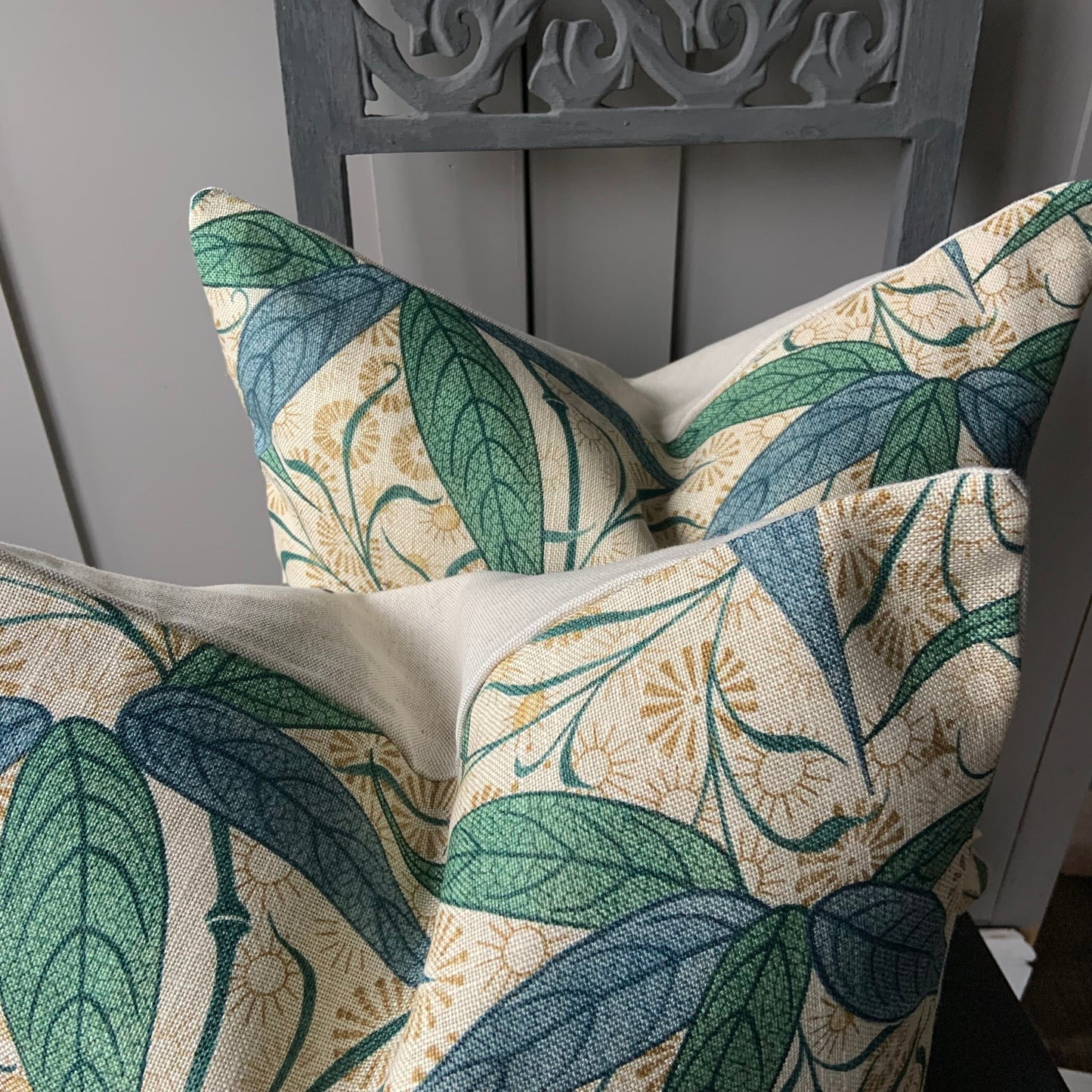 William Morris Luxury Designer Bamboo Vintage Blue Green Cushion Pillow Cover