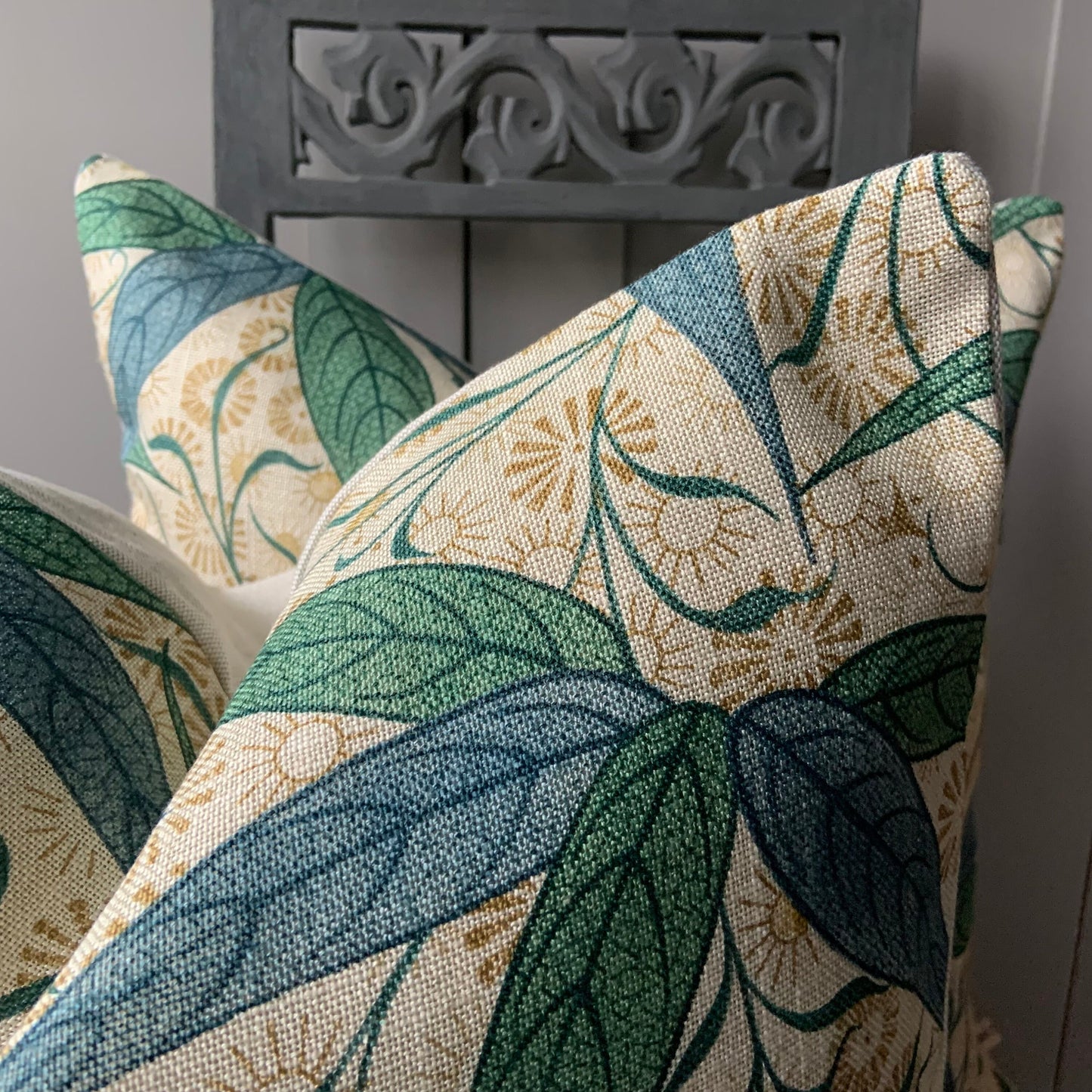 William Morris Luxury Designer Bamboo Vintage Blue Green Cushion Pillow Cover