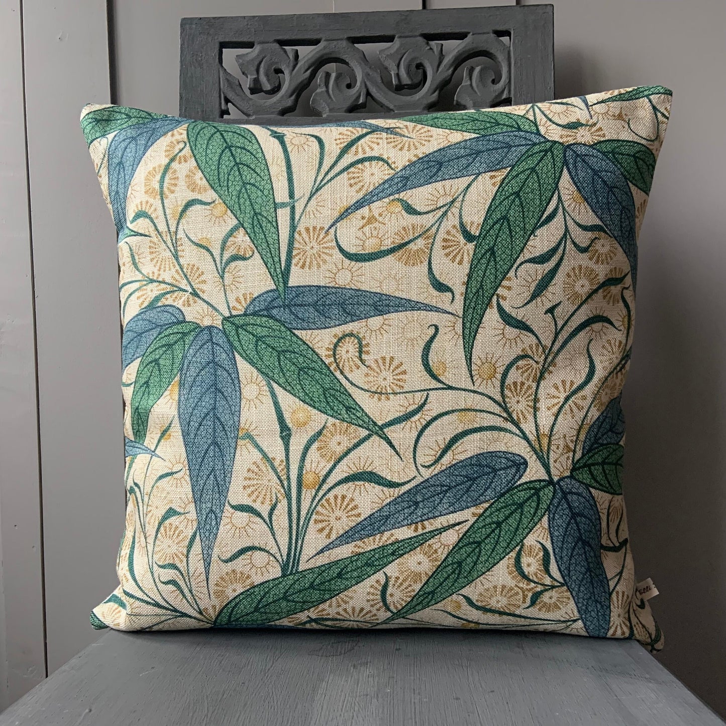 William Morris Luxury Designer Bamboo Vintage Blue Green Cushion Pillow Cover