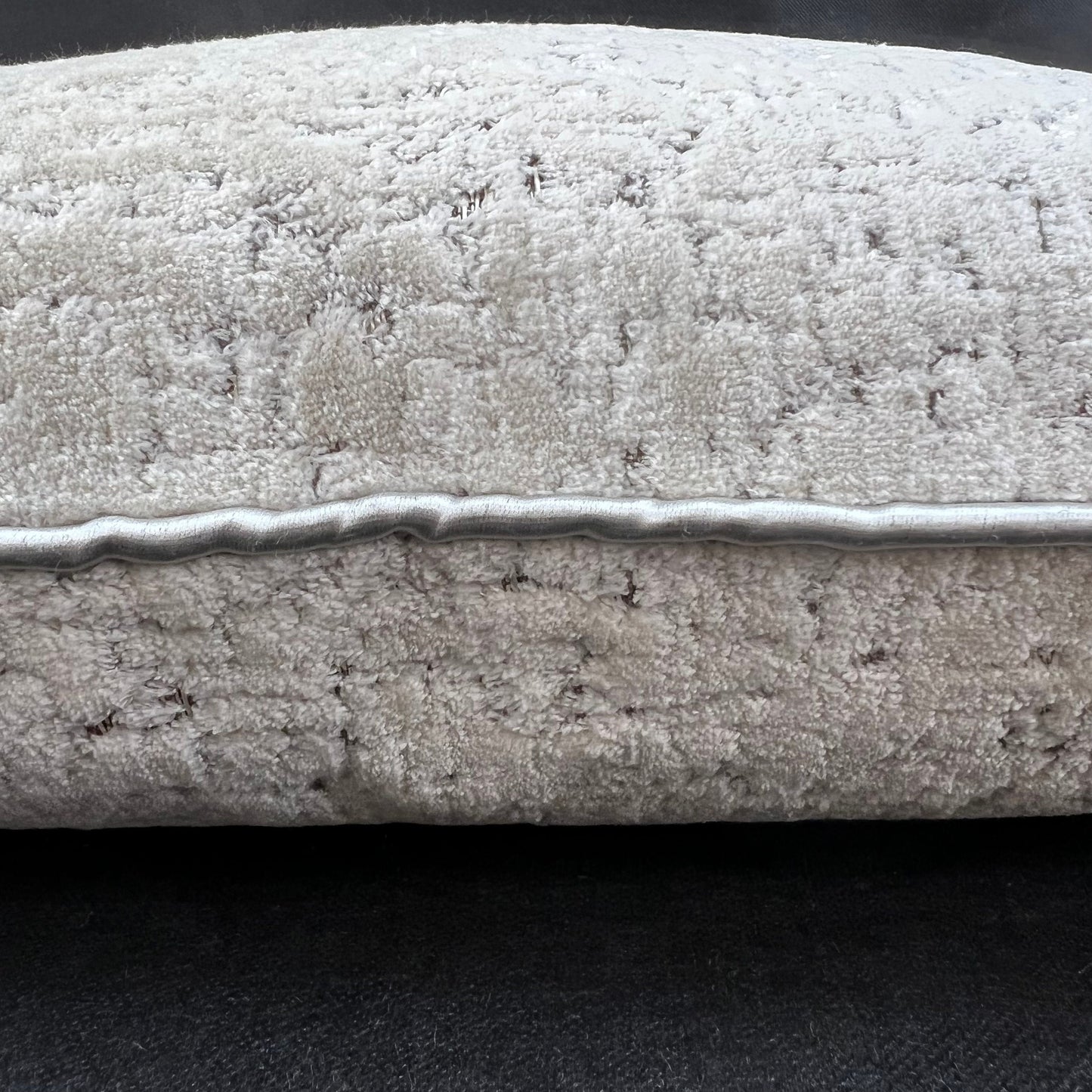 Zinc Luxury Designer Velvet Hutton Contemporary Neutral Silver Cushion Pillow Throw Cover