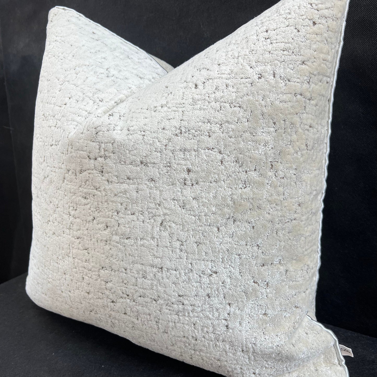 Zinc Luxury Designer Velvet Hutton Contemporary Neutral Silver Cushion Pillow Throw Cover
