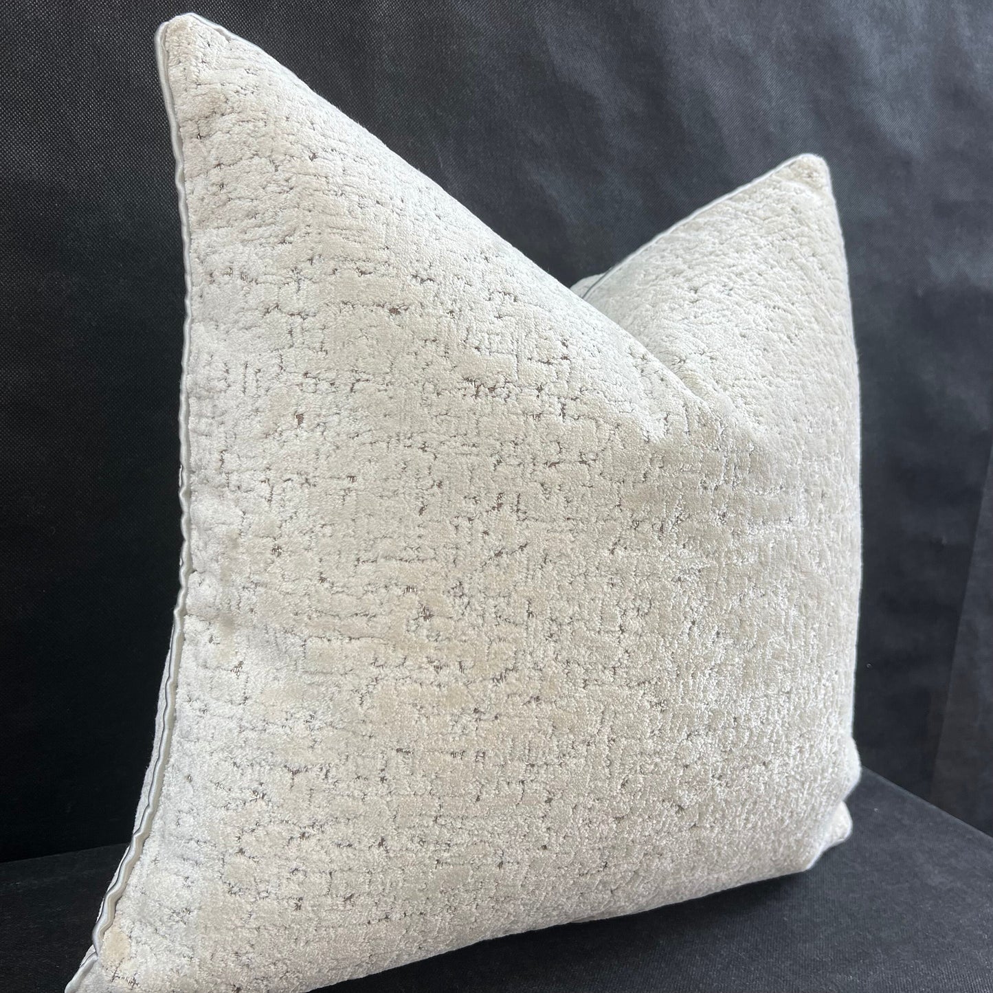 Zinc Luxury Designer Velvet Hutton Contemporary Neutral Silver Cushion Pillow Throw Cover