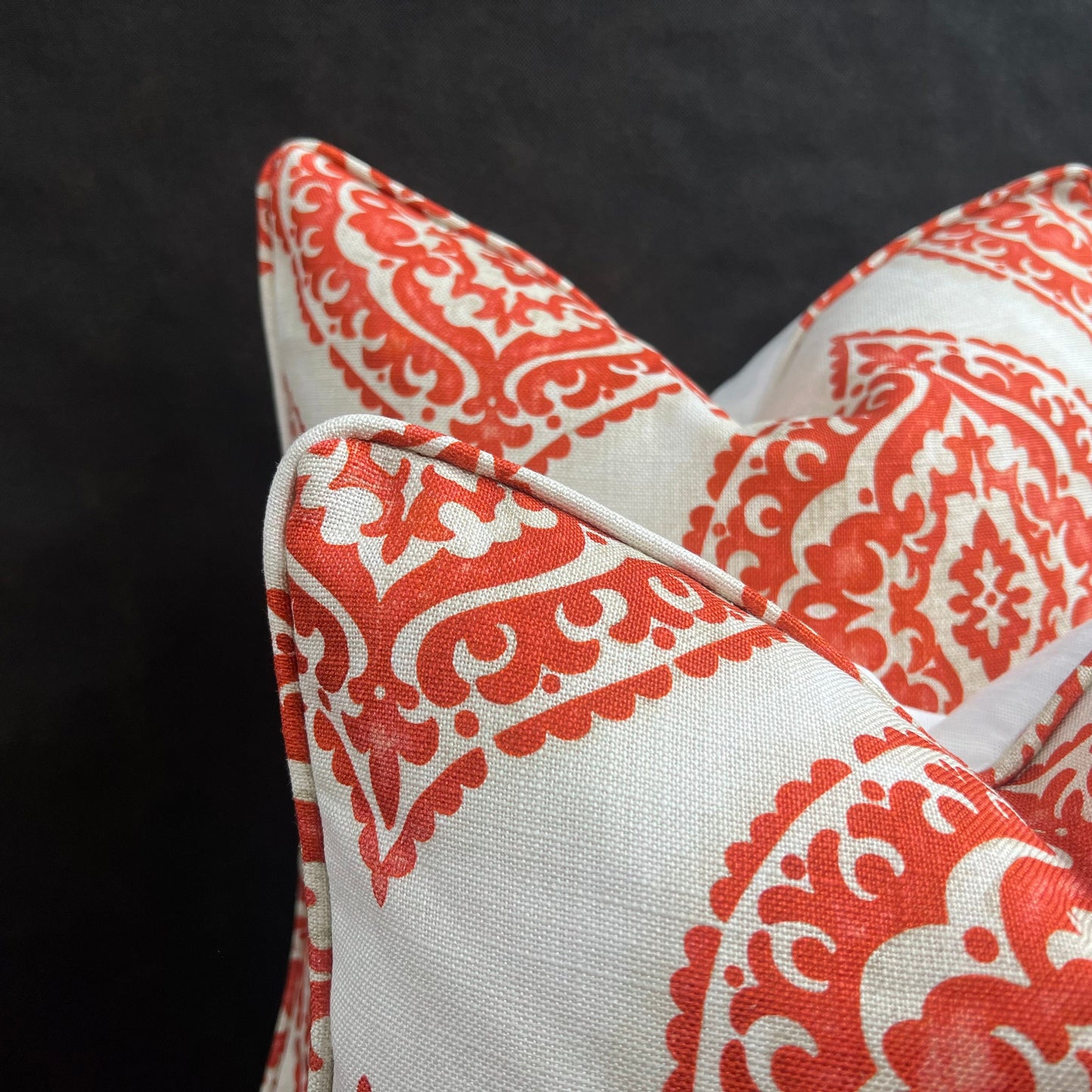 Jane Churchill Blakewater Designer Linen Orange Fabric Sofa Cushion Pillow Cover Throw