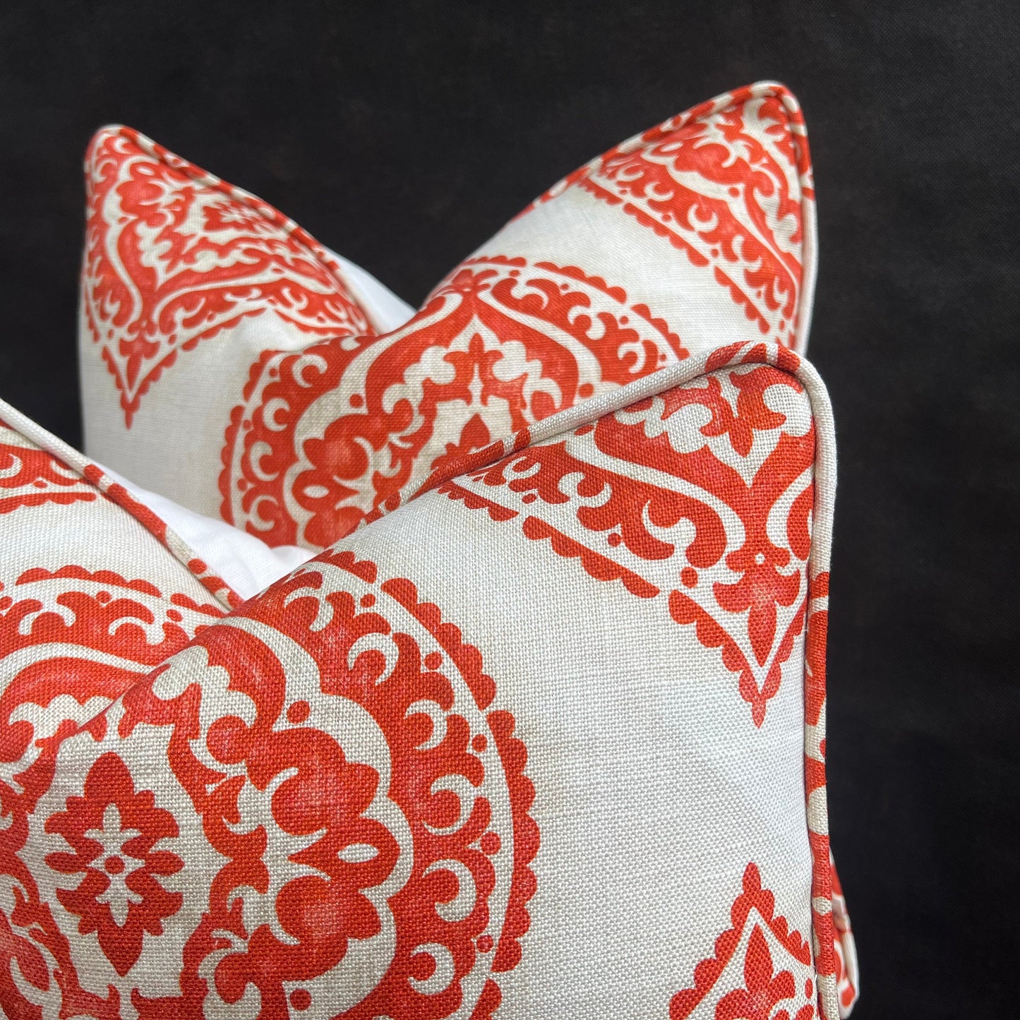 Jane Churchill Blakewater Designer Linen Orange Fabric Sofa Cushion Pillow Cover Throw