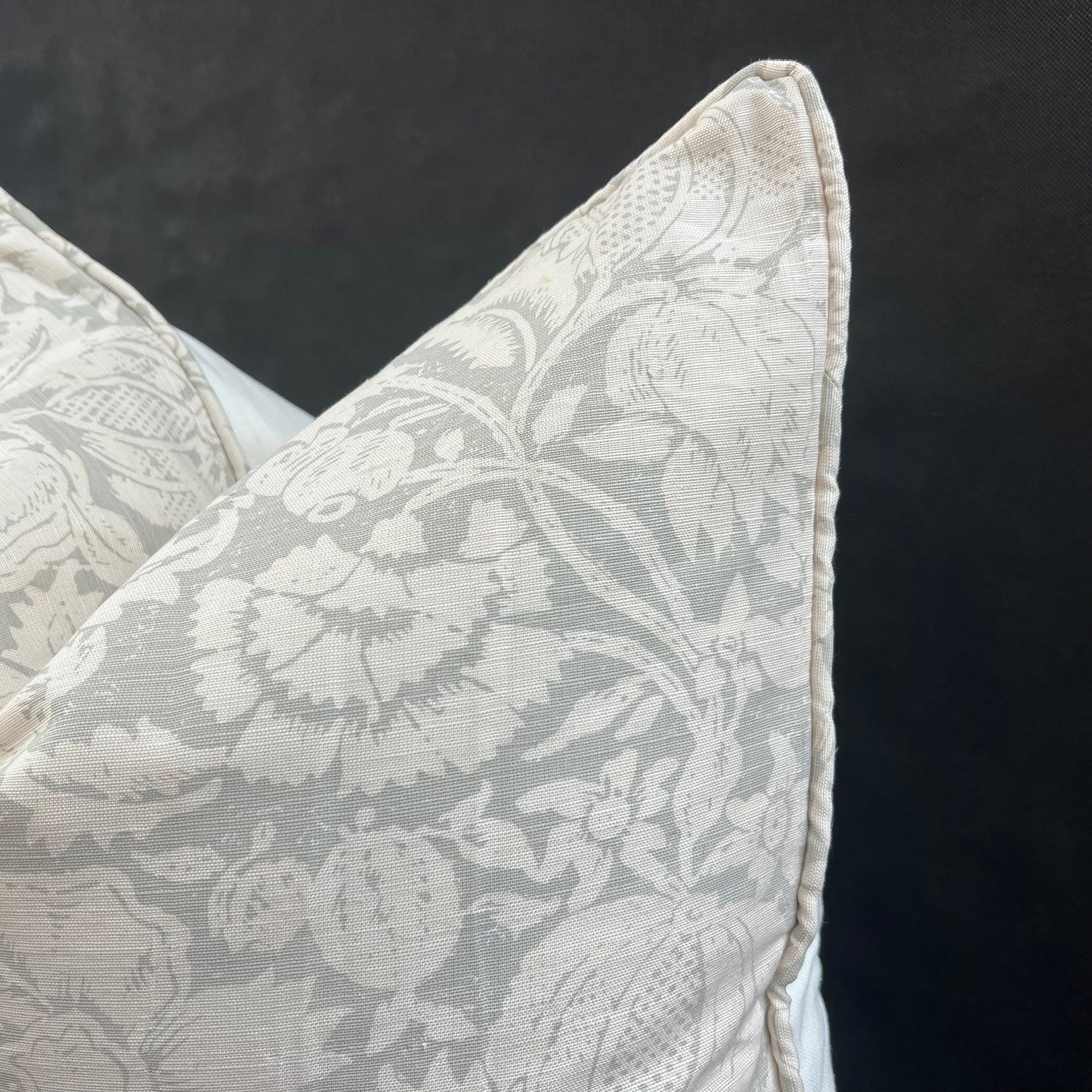 Bennison Luxury Floral Designer Grey Linen Cushion Pillow Throw Cover