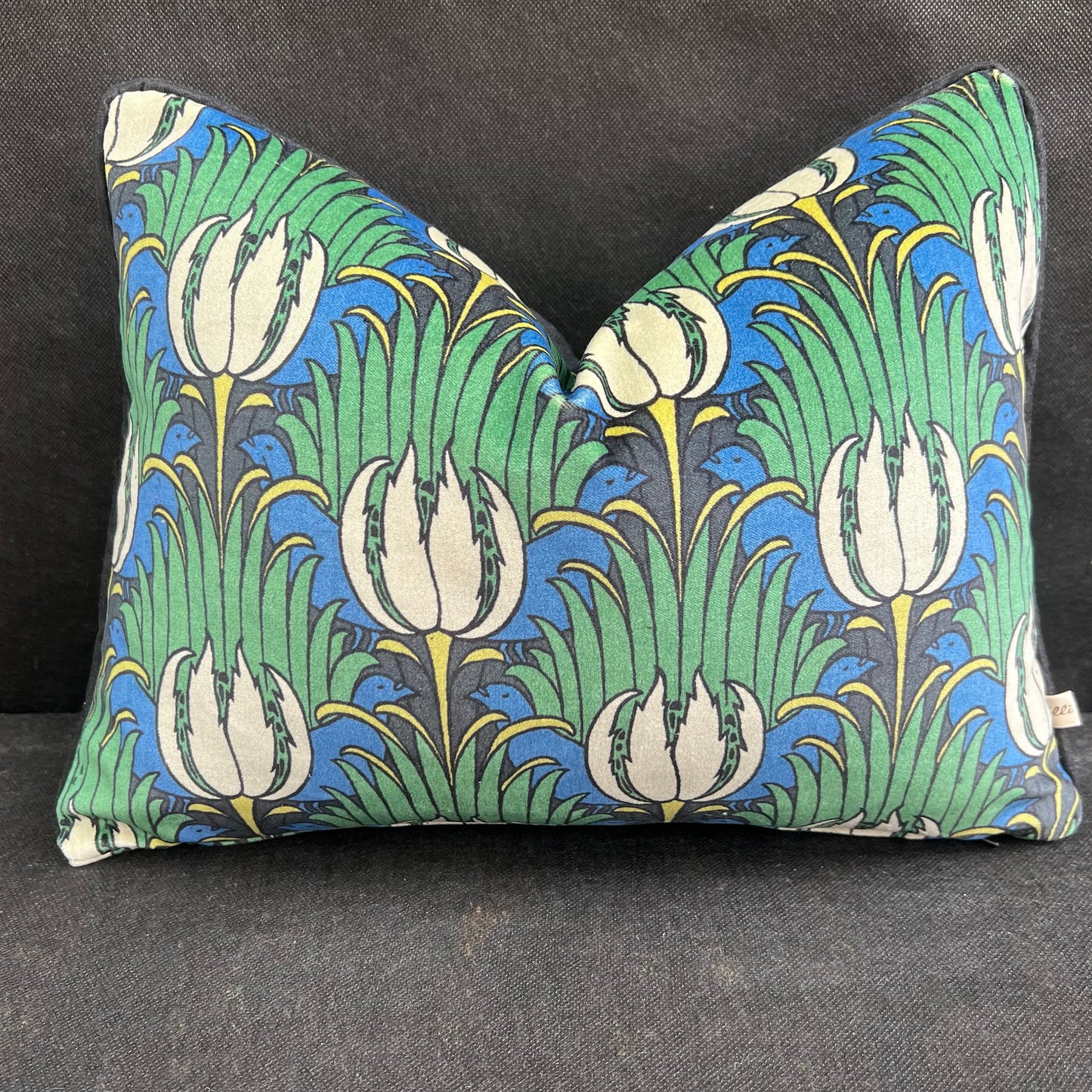 Sanderson Luxury Designer Tulip and Bird Blue Green Black Cushion Pillow Throw Cover