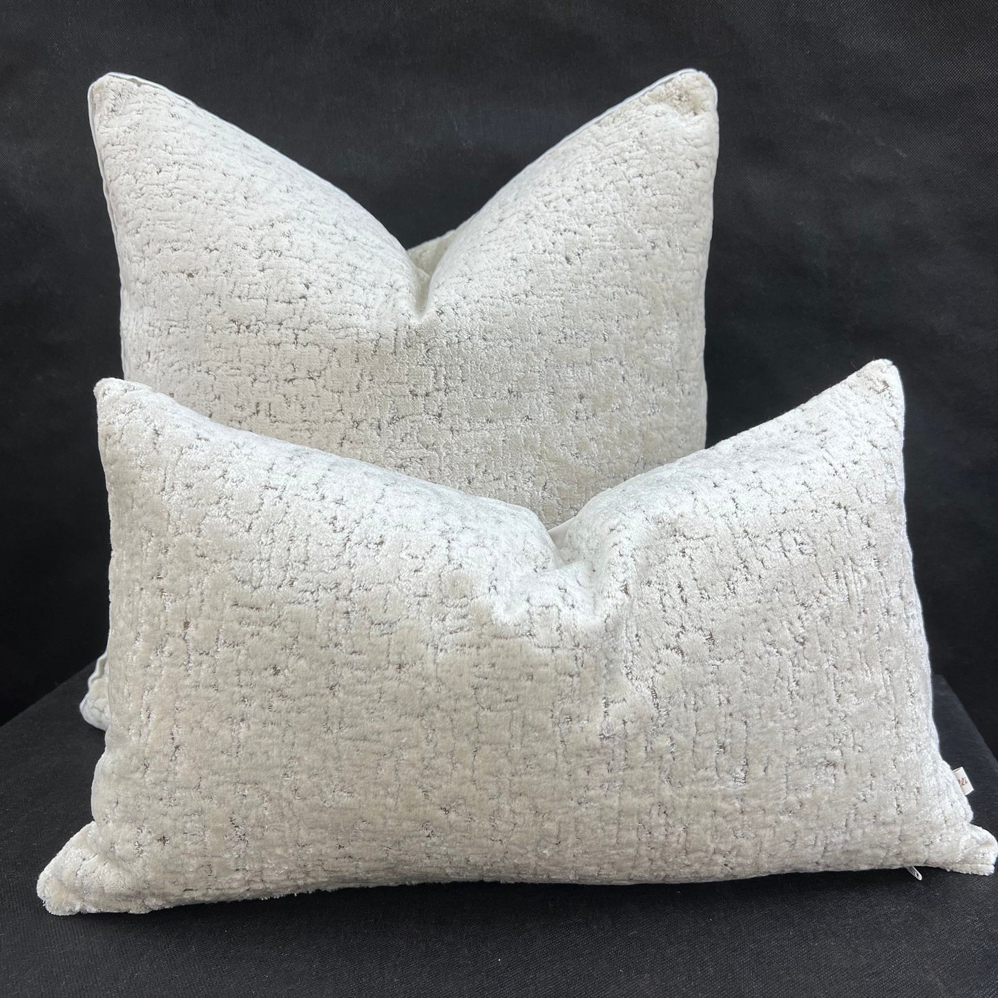 Zinc Luxury Designer Velvet Hutton Contemporary Neutral Silver Cushion Pillow Throw Cover