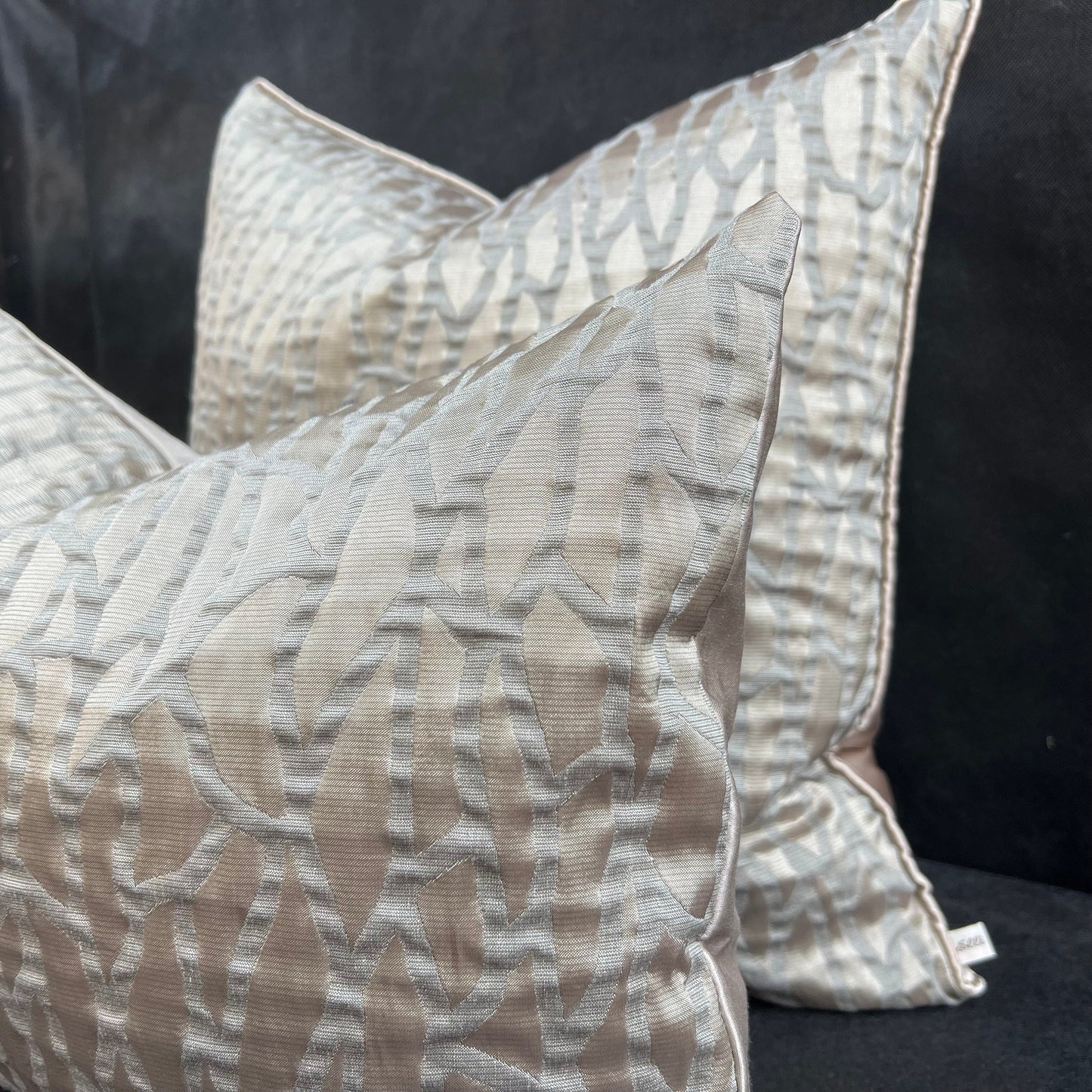 Zinc Wallis Luxury Designer Beige Gold Contemporary Abstract Fabric Cushion Cover Throw Pillow